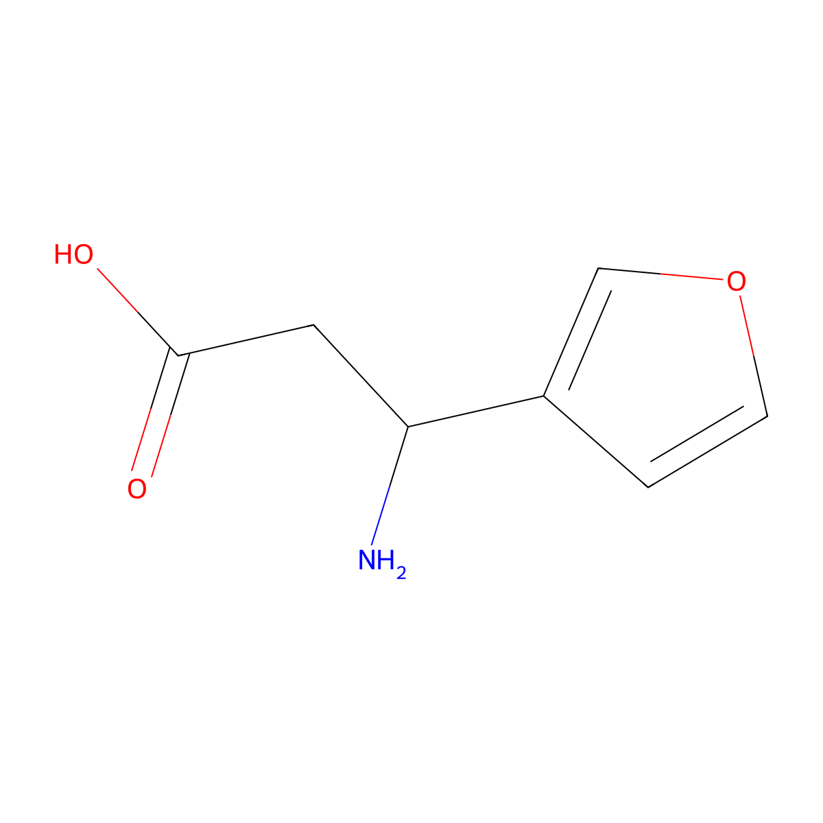 3-Amino-3-(furan-3-yl)propanoic acid molecular structure, CAS 127024-32-2