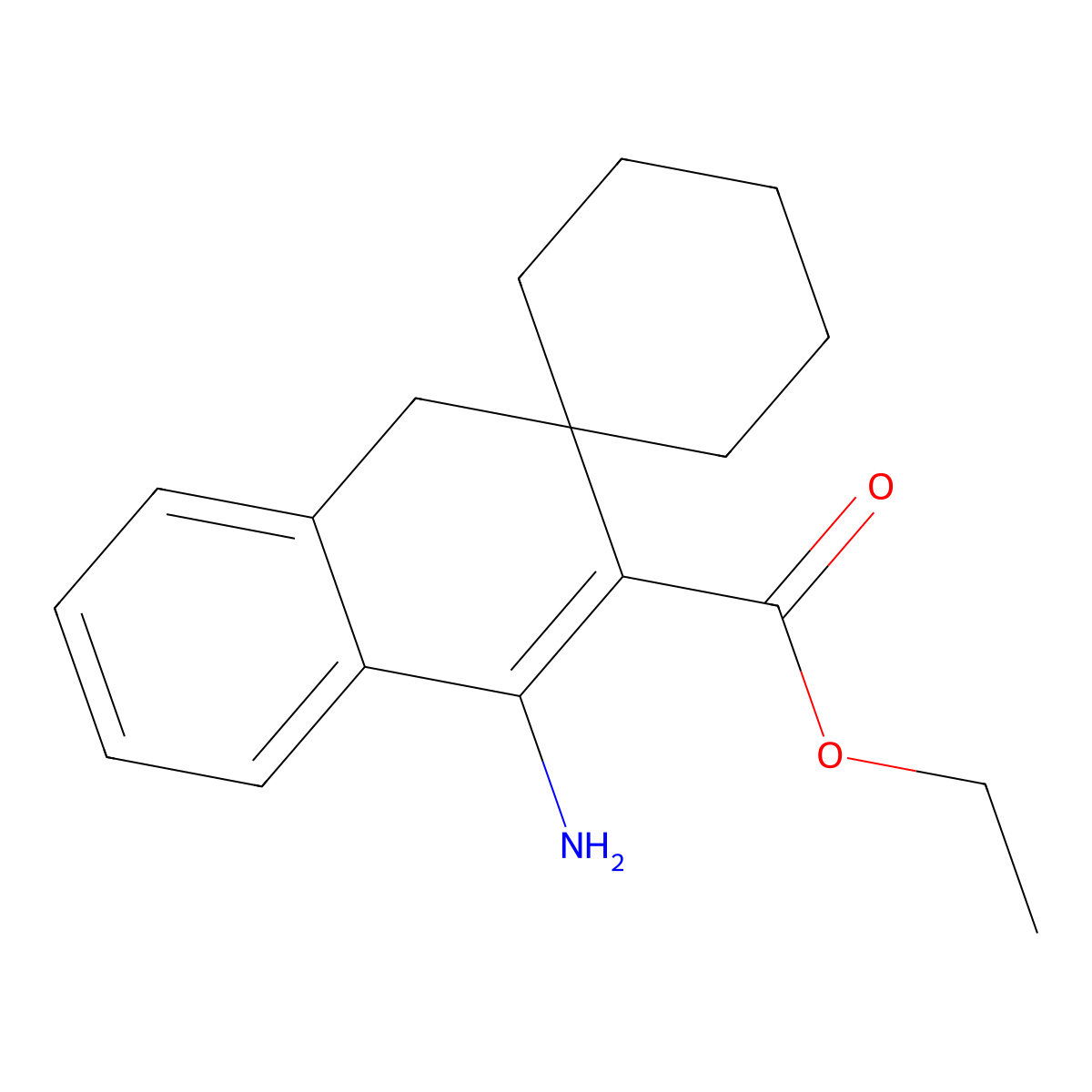 ethyl 1-aminospiro[4H-naphthalene-3,1'-cyclohexane]-2-carboxylate molecular structure, CAS 127025-64-3