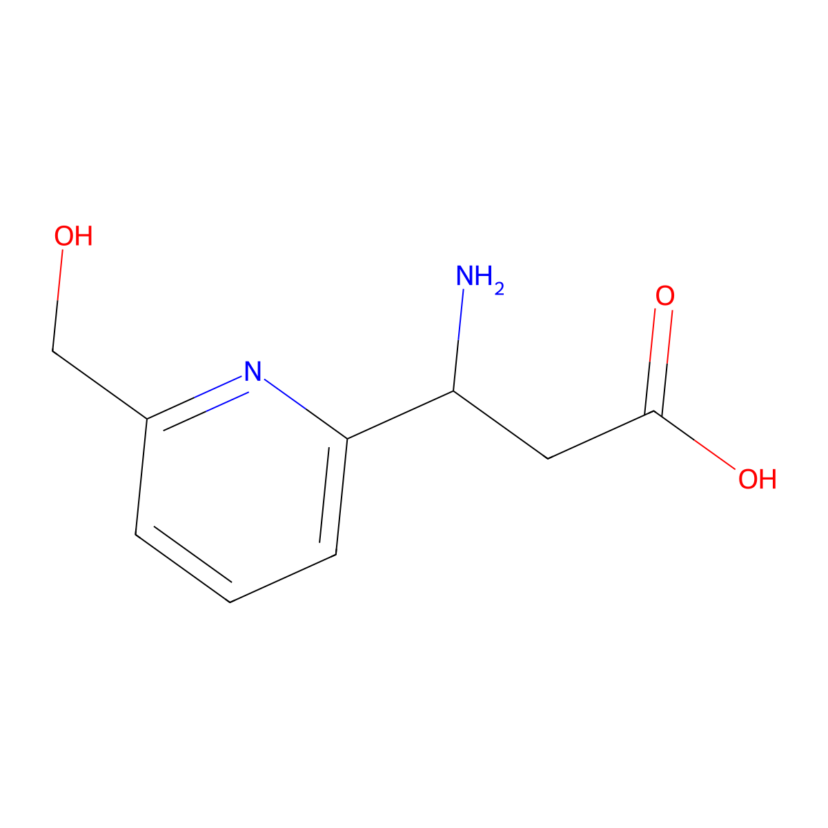 (3S)-3-amino-3-[6-(hydroxymethyl)pyridin-2-yl]propanoic acid molecular structure, CAS 1270258-67-7