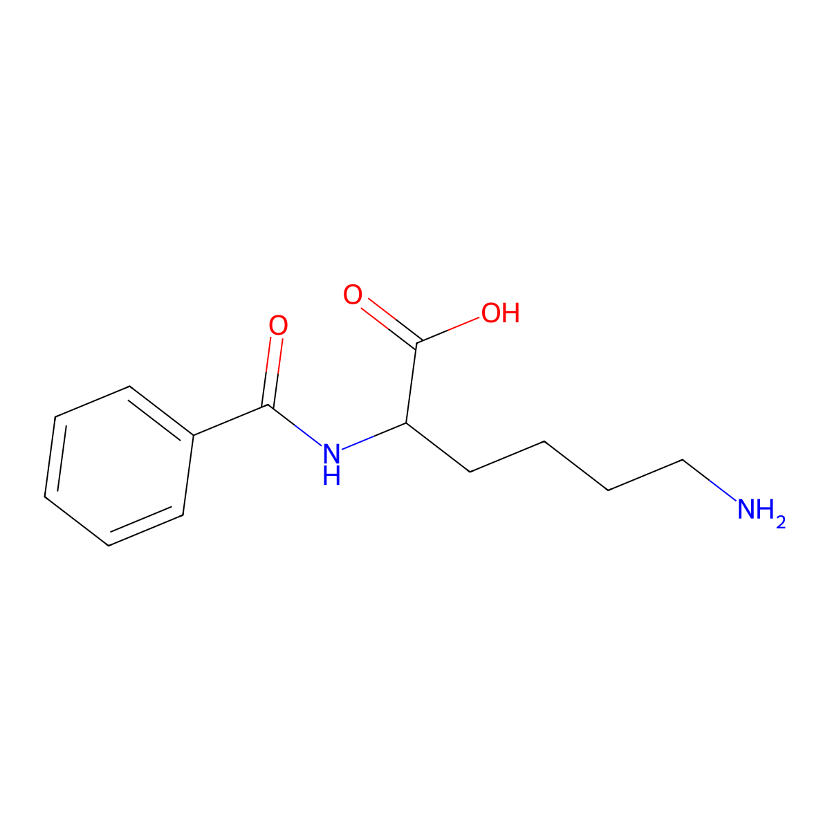 6-Amino-2-benzamidohexanoic acid molecular structure, CAS 127026-26-0