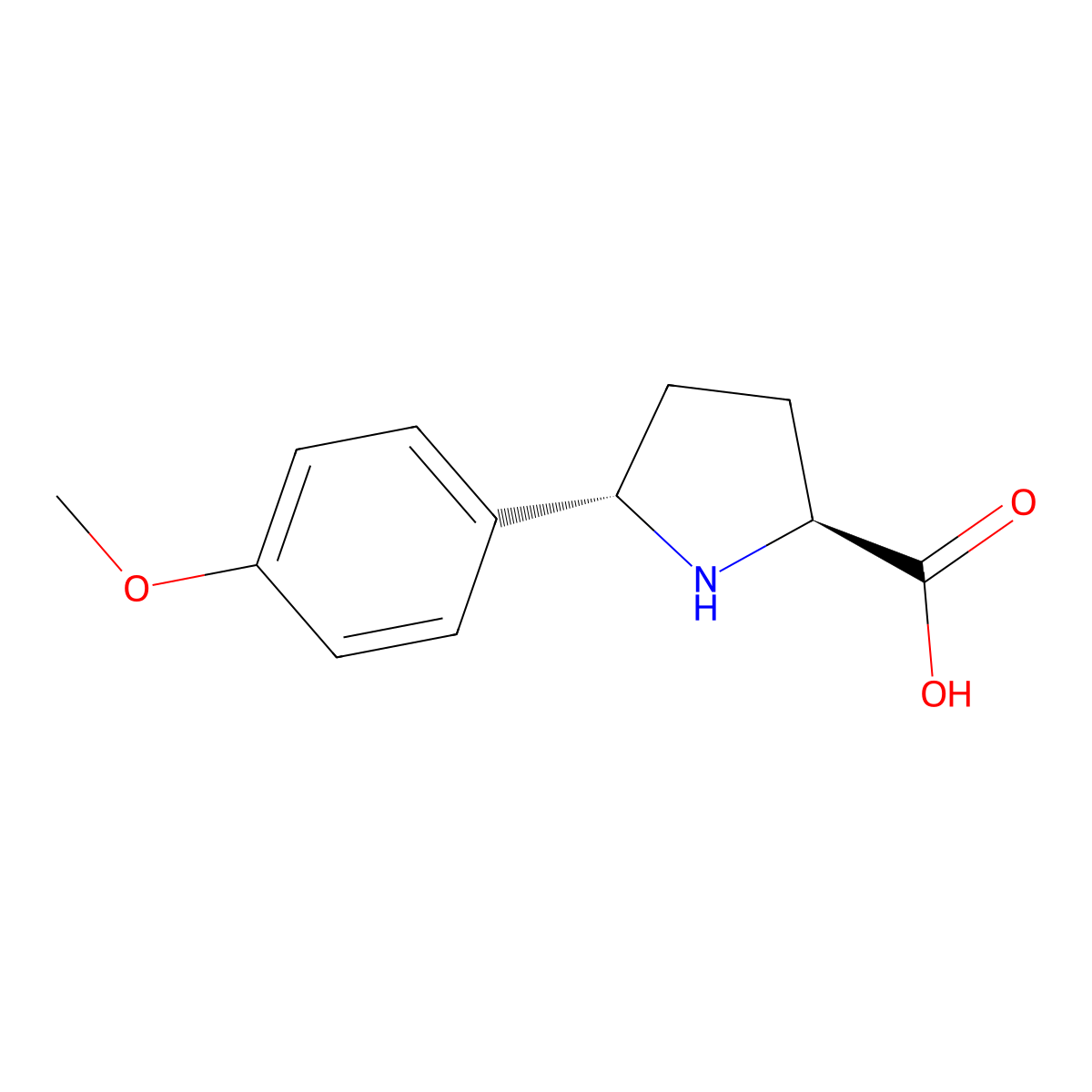 (2S,5S)-5-(4-Methoxyphenyl)pyrrolidine-2-carboxylic acid molecular structure, CAS 1270264-60-2