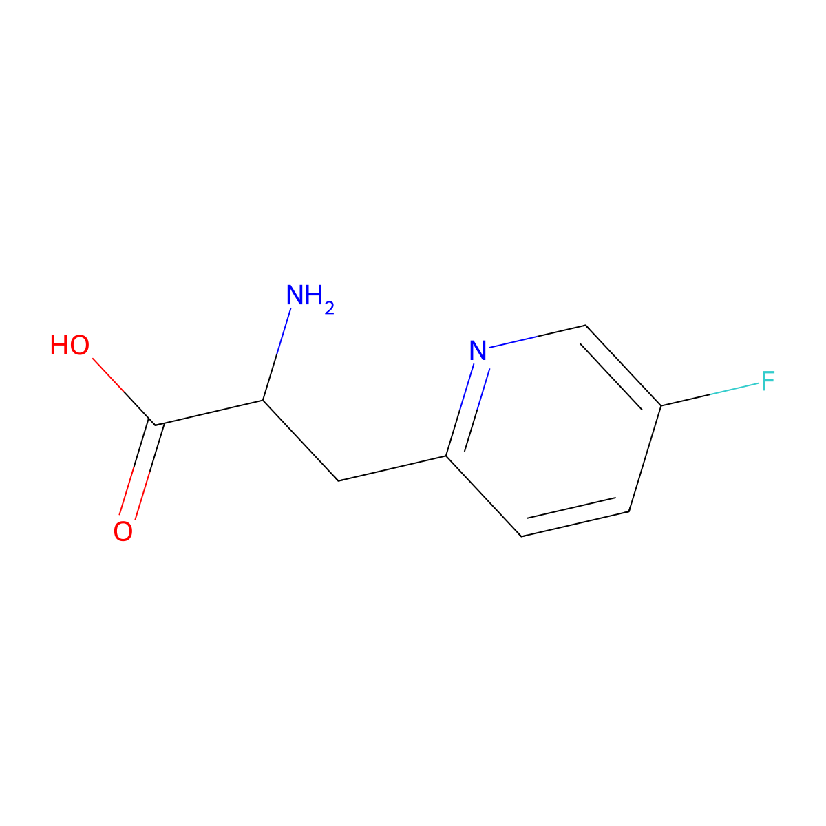 (S)-2-Amino-3-(5-fluoropyridin-2-yl)propanoic acid molecular structure, CAS 1270264-67-9