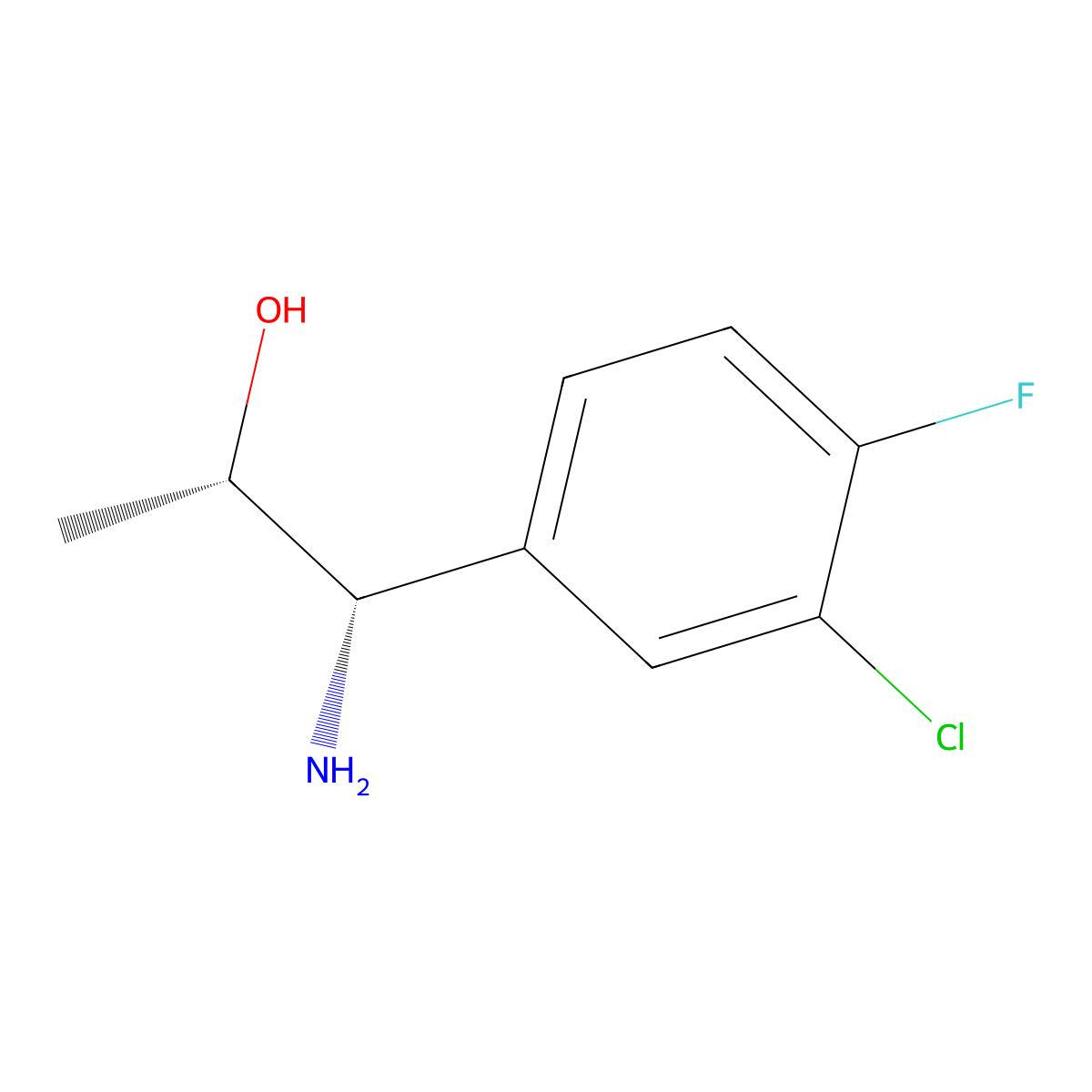 (1S,2S)-1-amino-1-(3-chloro-4-fluorophenyl)propan-2-ol molecular structure, CAS 1270266-34-6