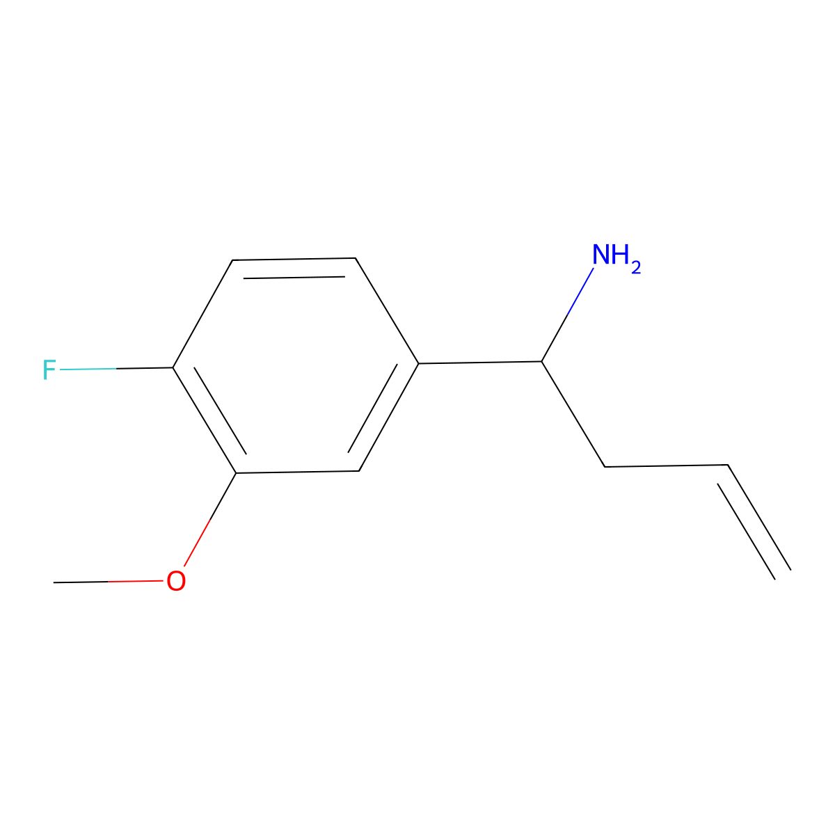 (R)-1-(4-Fluoro-3-methoxyphenyl)but-3-en-1-amine molecular structure, CAS 1270271-86-7