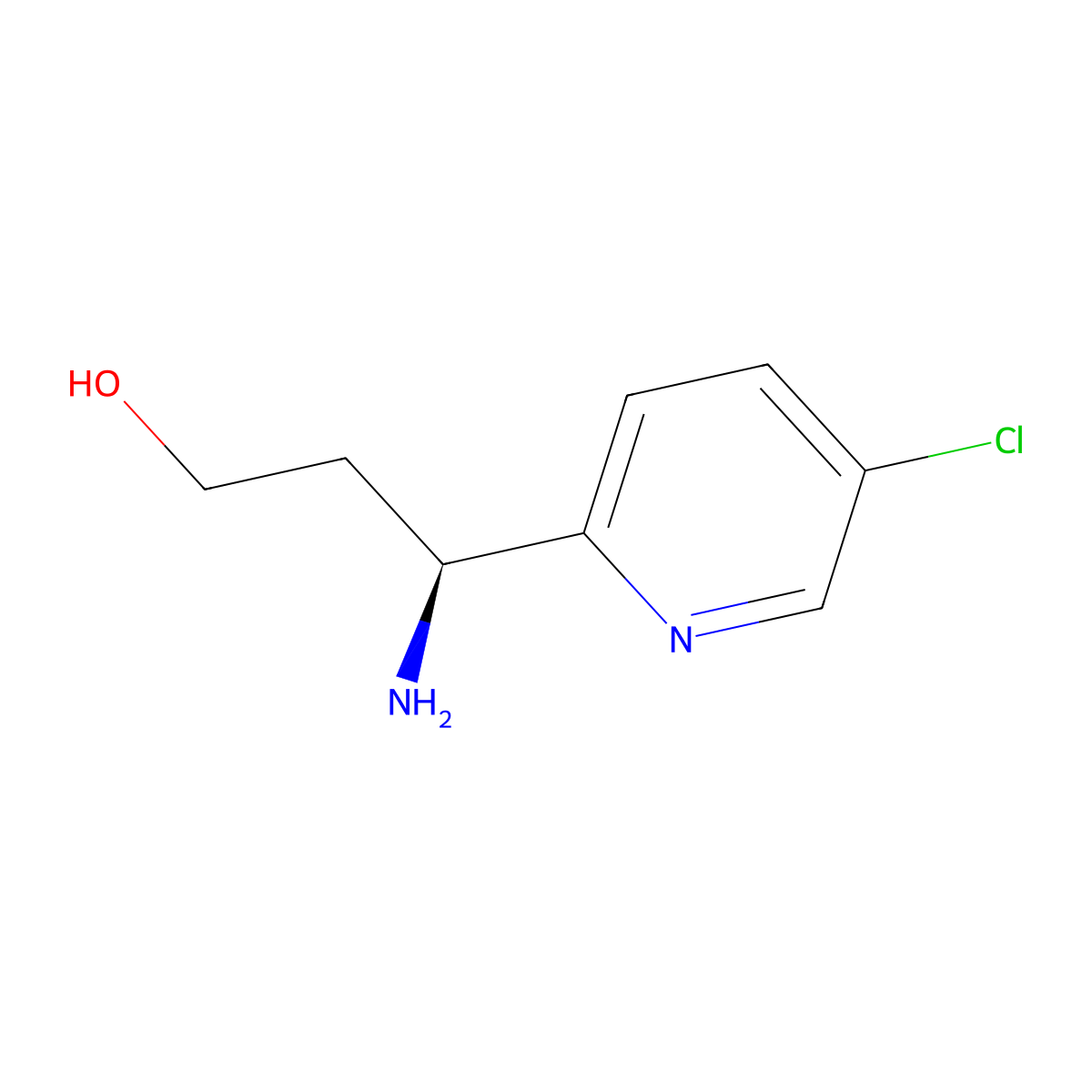 (3S)-3-amino-3-(5-chloropyridin-2-yl)propan-1-ol molecular structure, CAS 1270272-18-8