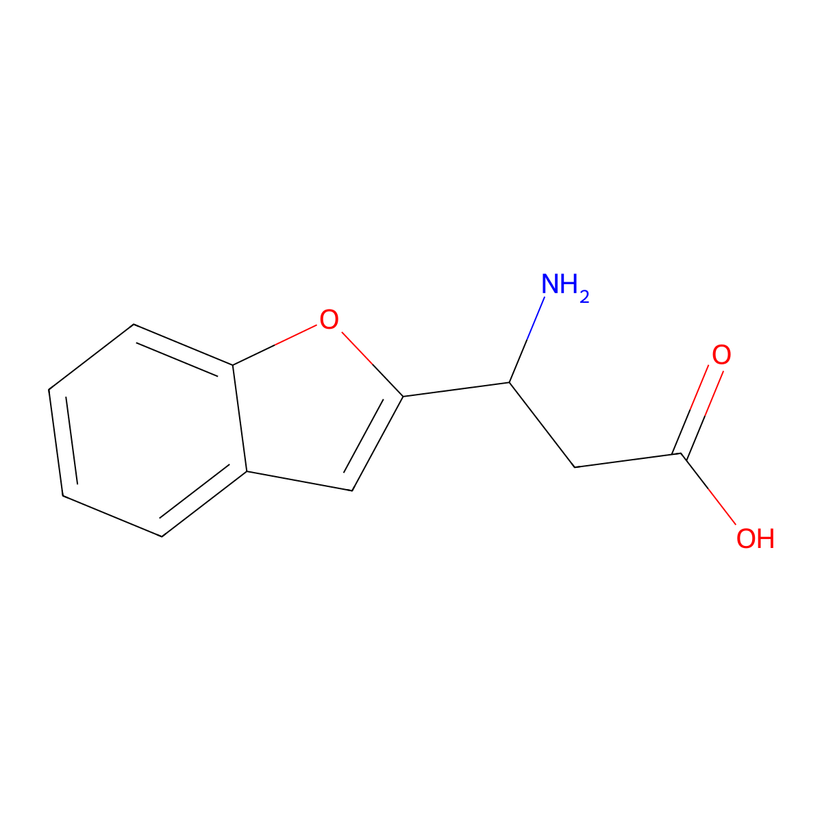 (3R)-3-amino-3-(1-benzofuran-2-yl)propanoic acid molecular structure, CAS 1270272-65-5