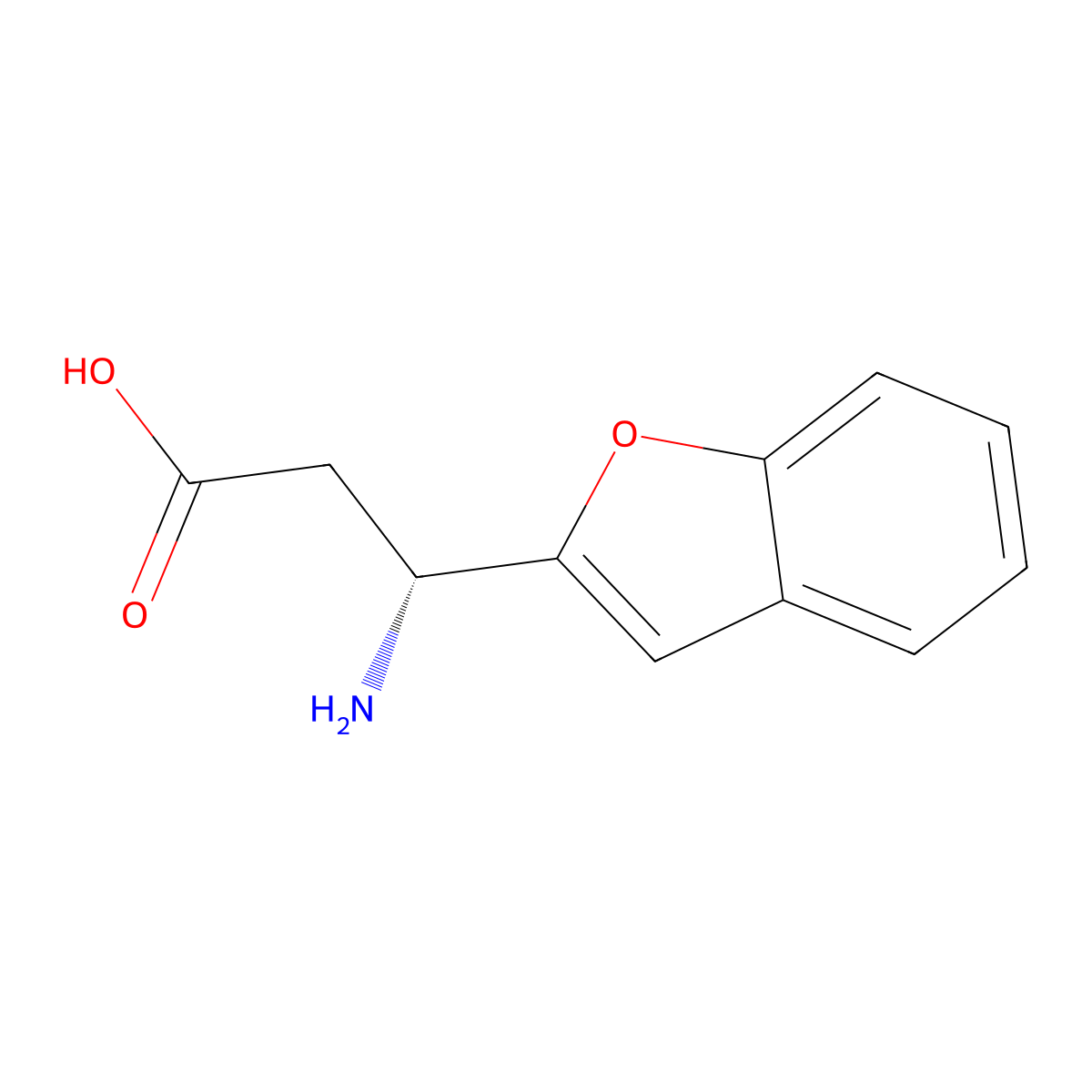 (3R)-3-amino-3-(1-benzofuran-2-yl)propanoic acid molecular structure, CAS 1270272-65-5