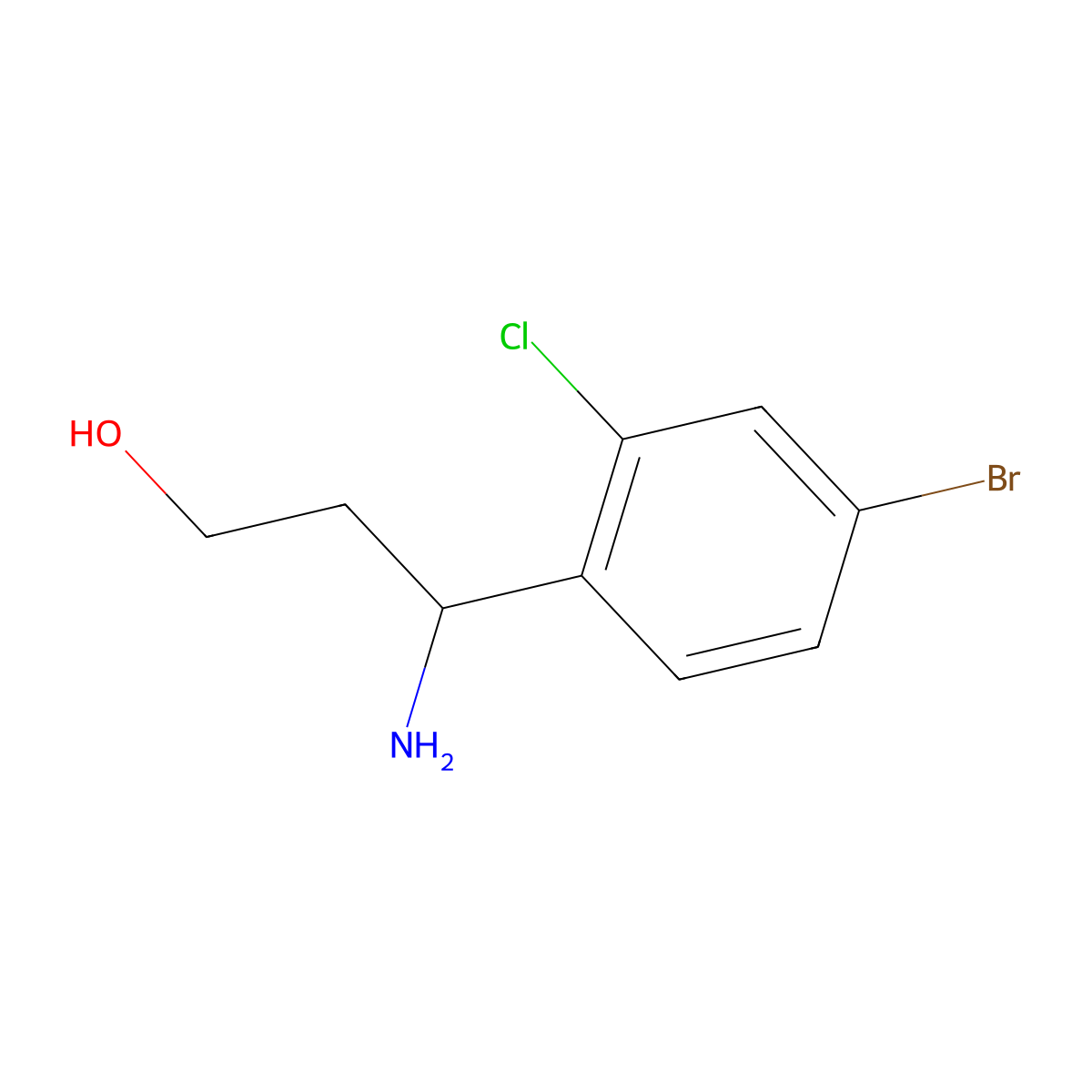 (3S)-3-Amino-3-(4-bromo-2-chlorophenyl)propan-1-OL molecular structure, CAS 1270275-71-2