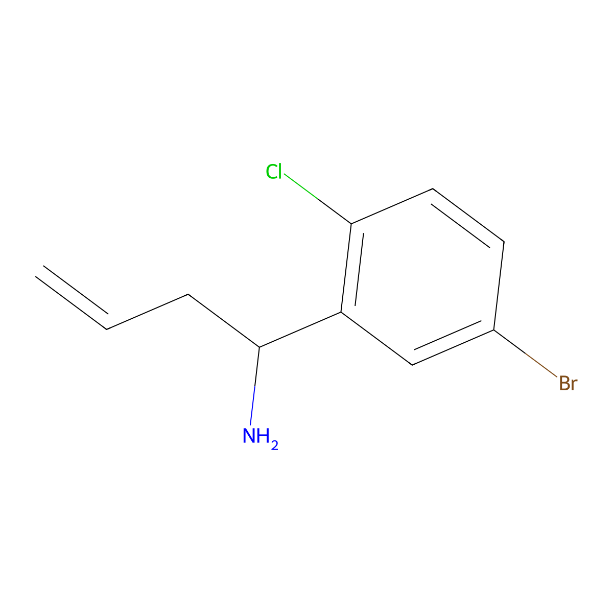 (1S)-1-(5-Bromo-2-chlorophenyl)but-3-en-1-amine molecular structure, CAS 1270276-44-2
