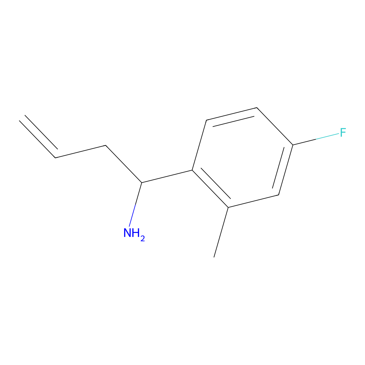 (S)-1-(4-Fluoro-2-methylphenyl)but-3-EN-1-amine molecular structure, CAS 1270277-46-7