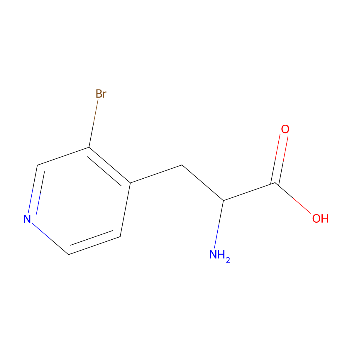 (2R)-2-Amino-3-(3-bromopyridin-4-YL)propanoic acid molecular structure, CAS 1270279-87-2
