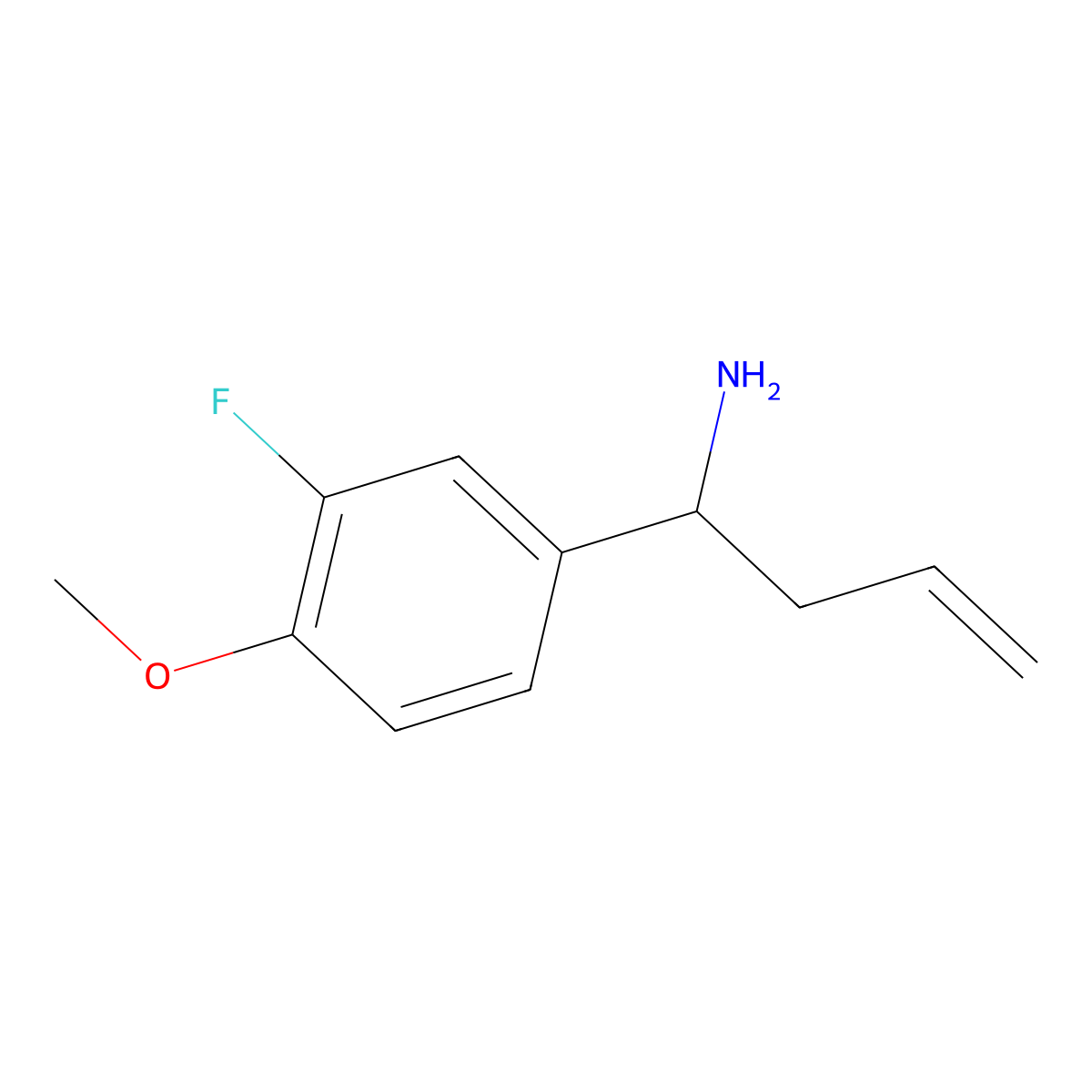 (R)-1-(3-Fluoro-4-methoxyphenyl)but-3-en-1-amine molecular structure, CAS 1270282-02-4