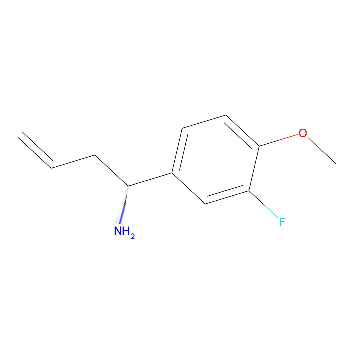 (R)-1-(3-Fluoro-4-methoxyphenyl)but-3-en-1-amine molecular structure, CAS 1270282-02-4