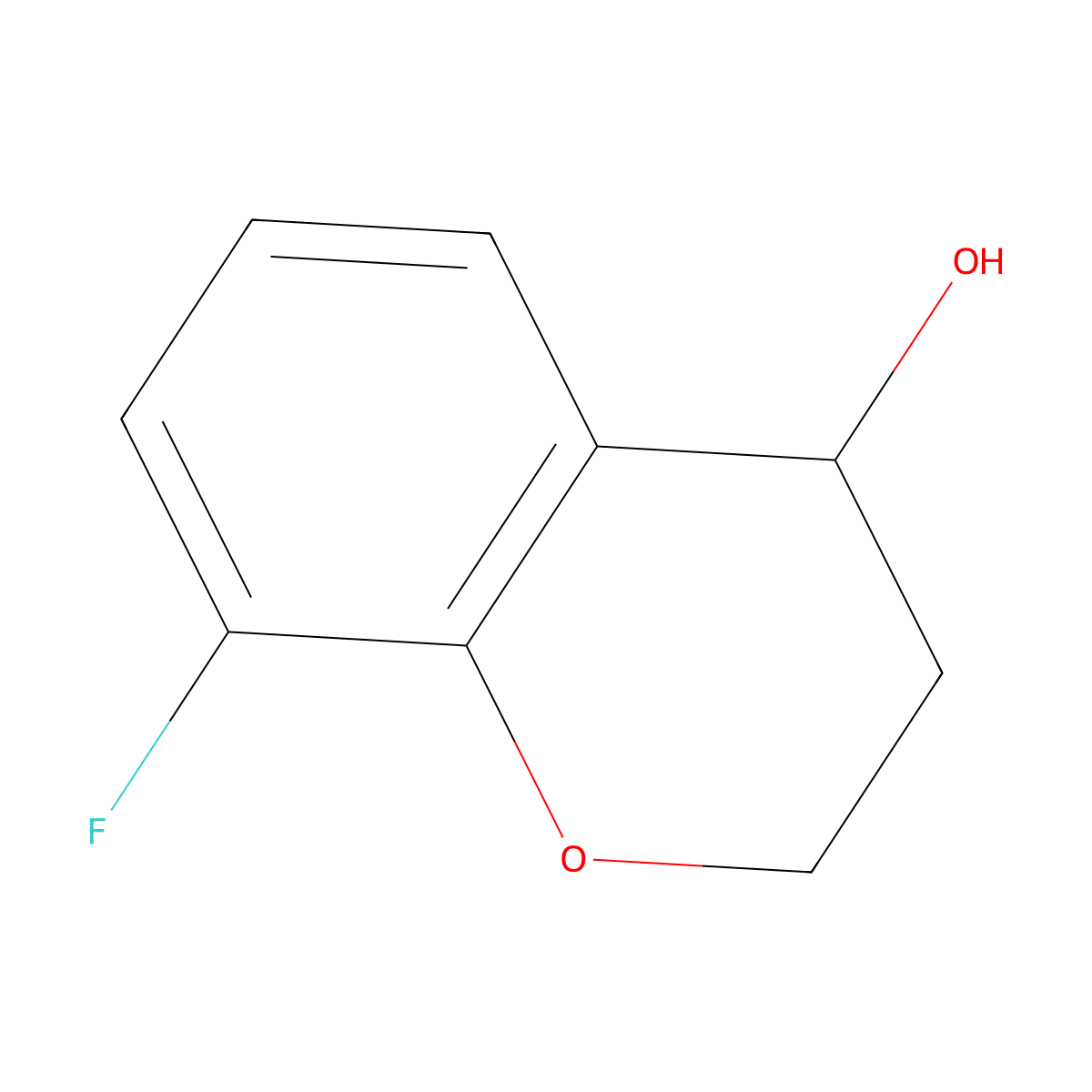 (4R)-8-fluoro-3,4-dihydro-2H-1-benzopyran-4-ol molecular structure, CAS 1270289-89-8