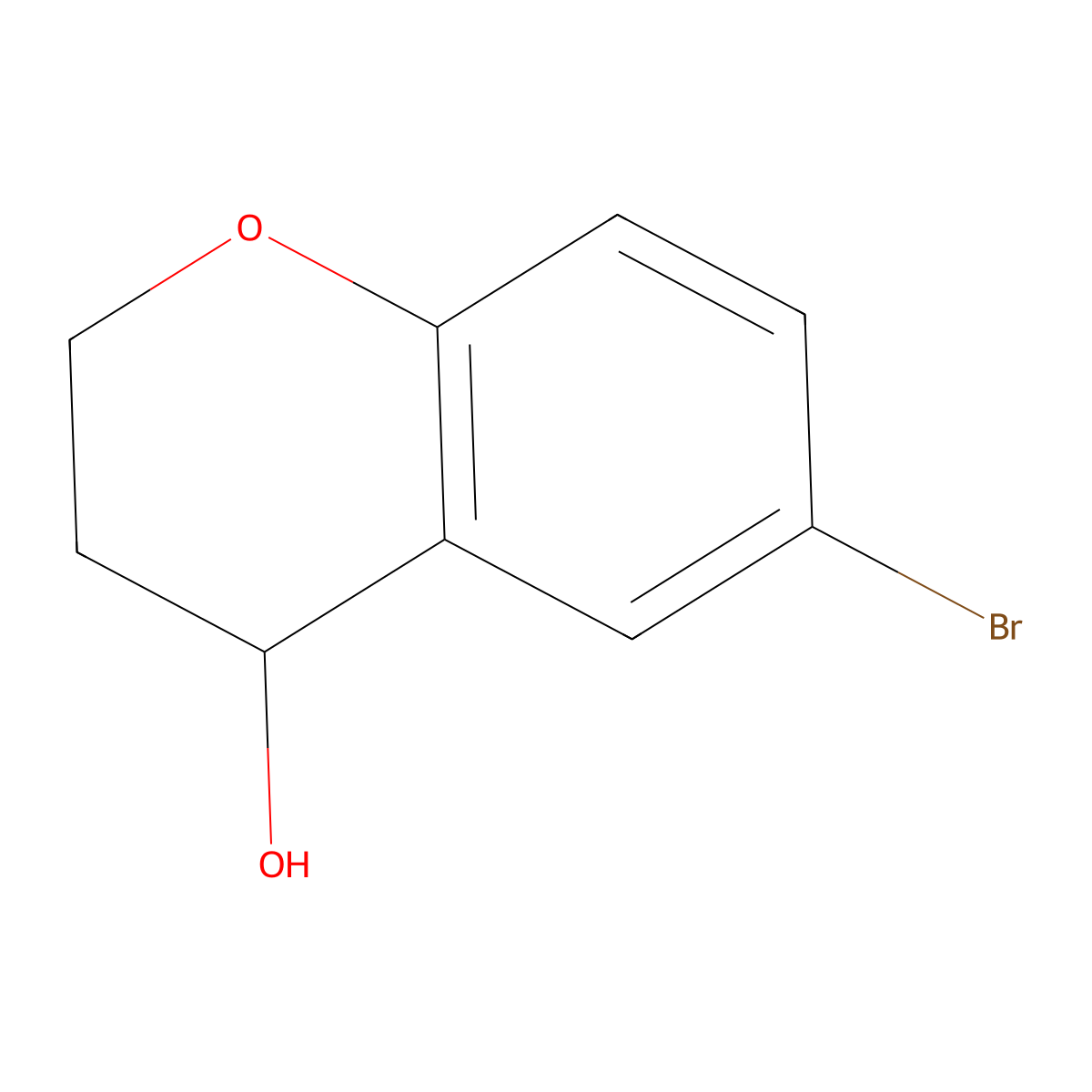 (4R)-6-bromo-3,4-dihydro-2H-1-benzopyran-4-ol molecular structure, CAS 1270291-39-8