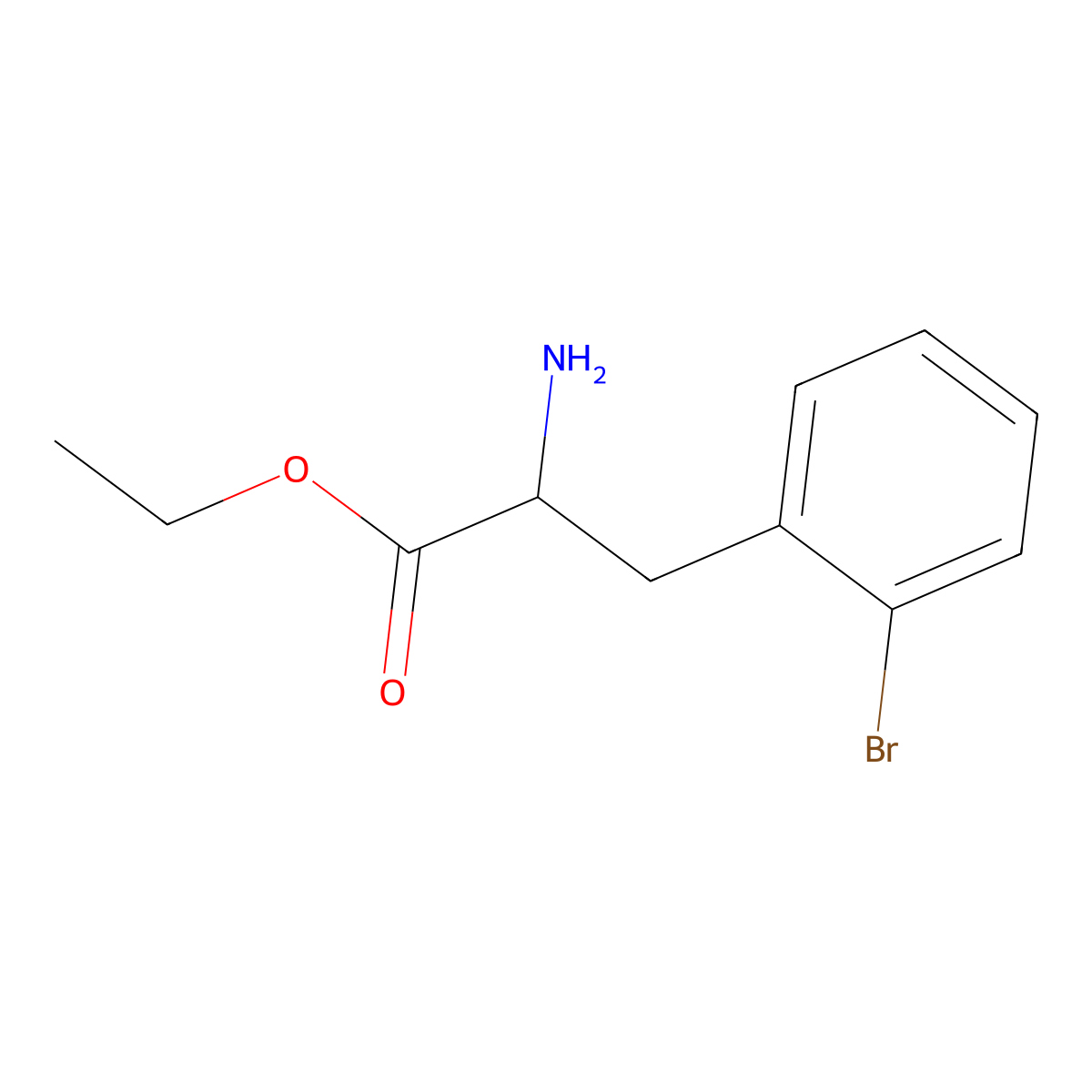 ethyl (2R)-2-amino-3-(2-bromophenyl)propanoate molecular structure, CAS 1270292-08-4
