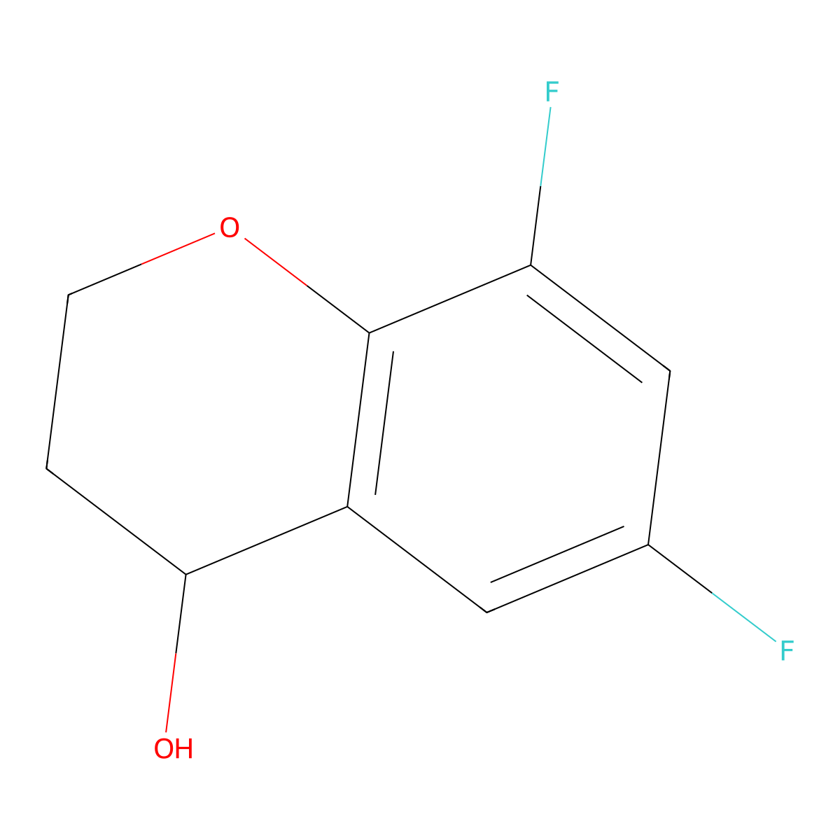 (4R)-6,8-difluoro-3,4-dihydro-2H-1-benzopyran-4-ol molecular structure, CAS 1270293-73-6