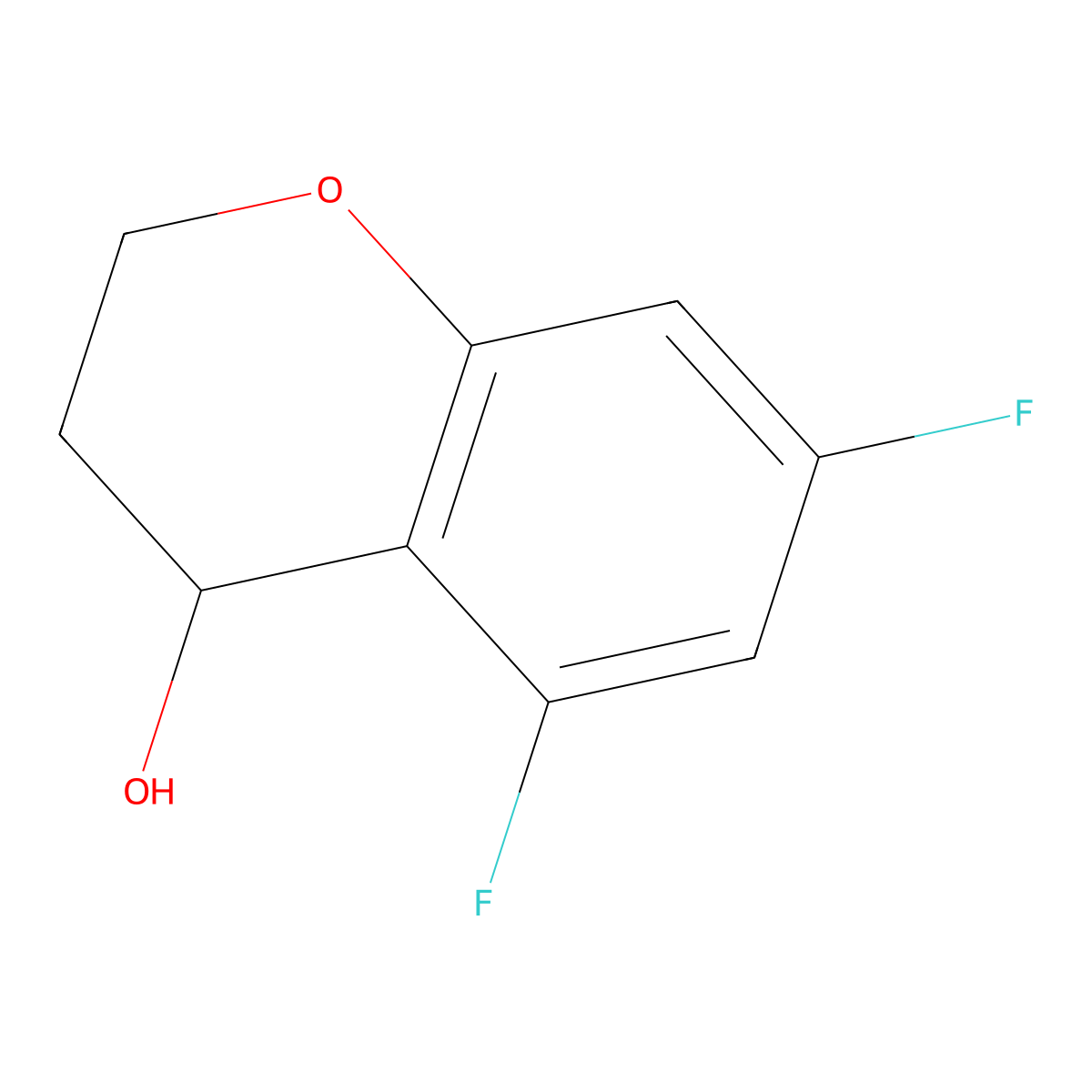 (4R)-5,7-difluoro-3,4-dihydro-2H-1-benzopyran-4-ol molecular structure, CAS 1270294-05-7