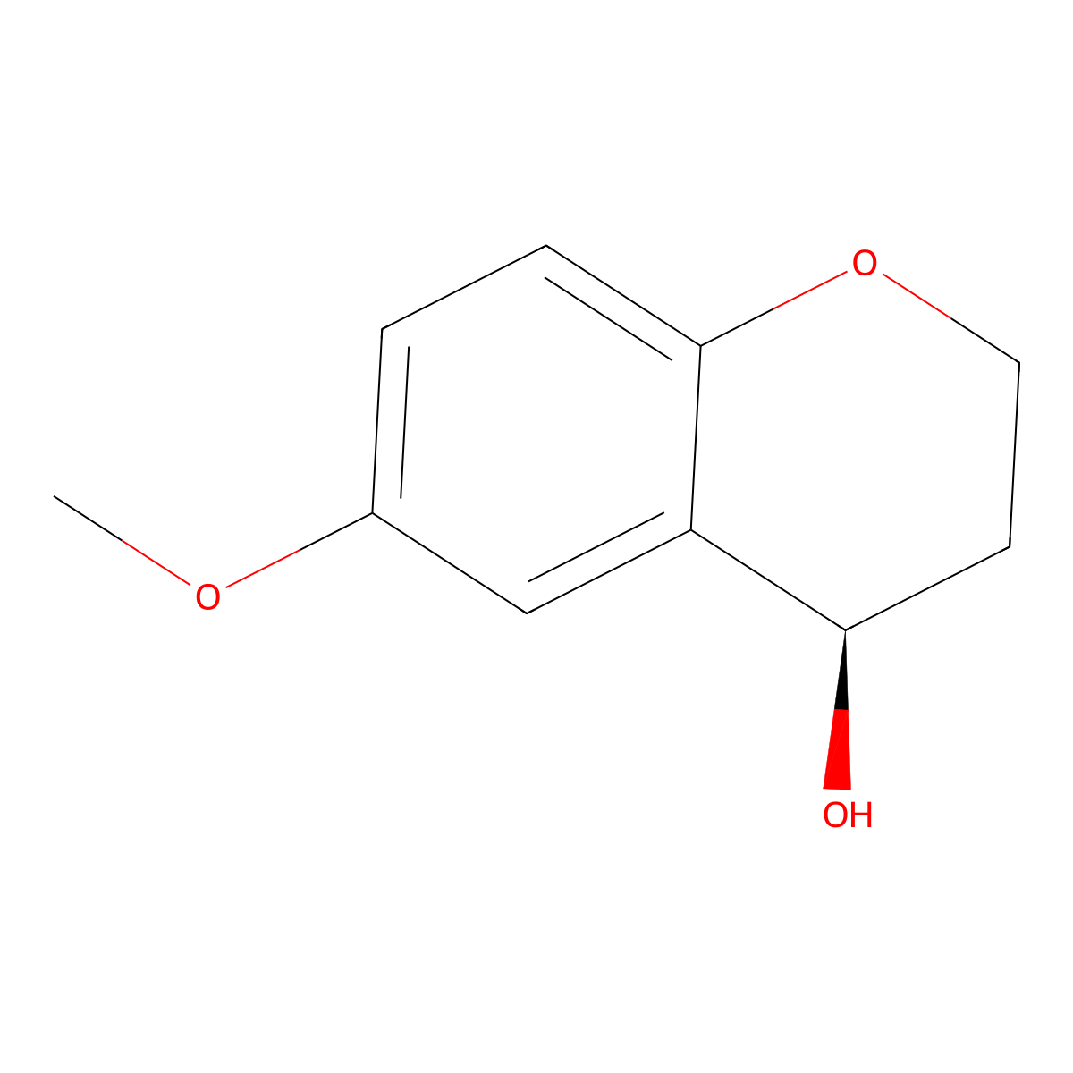 (4R)-6-methoxy-3,4-dihydro-2H-1-benzopyran-4-ol molecular structure, CAS 1270294-60-4