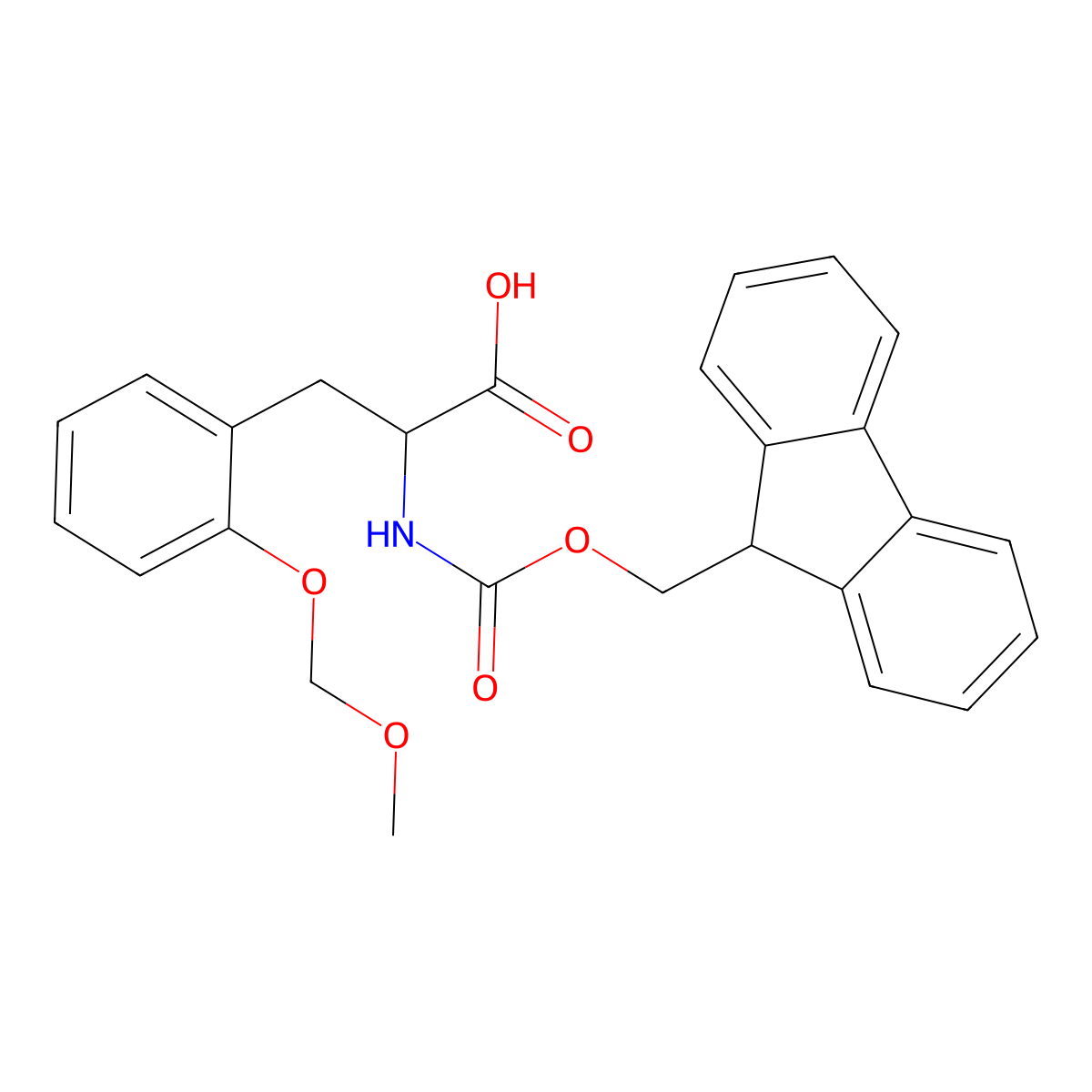 (S)-2-((((9H-Fluoren-9-yl)methoxy)carbonyl)amino)-3-(2-(methoxymethoxy)phenyl)propanoic acid molecular structure, CAS 1270294-66-0