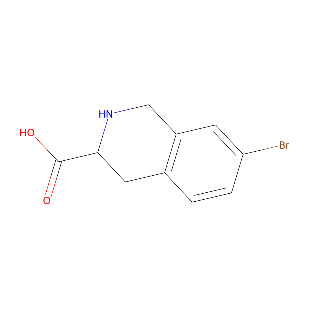 (3r)-7-Bromo-1,2,3,4-tetrahydroisoquinoline-3-carboxylic acid molecular structure, CAS 1270295-98-1