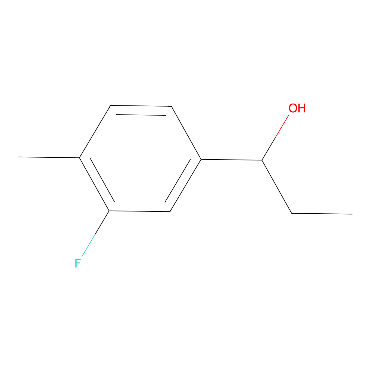 (1R)-1-(3-fluoro-4-methylphenyl)propan-1-ol molecular structure, CAS 1270296-17-7