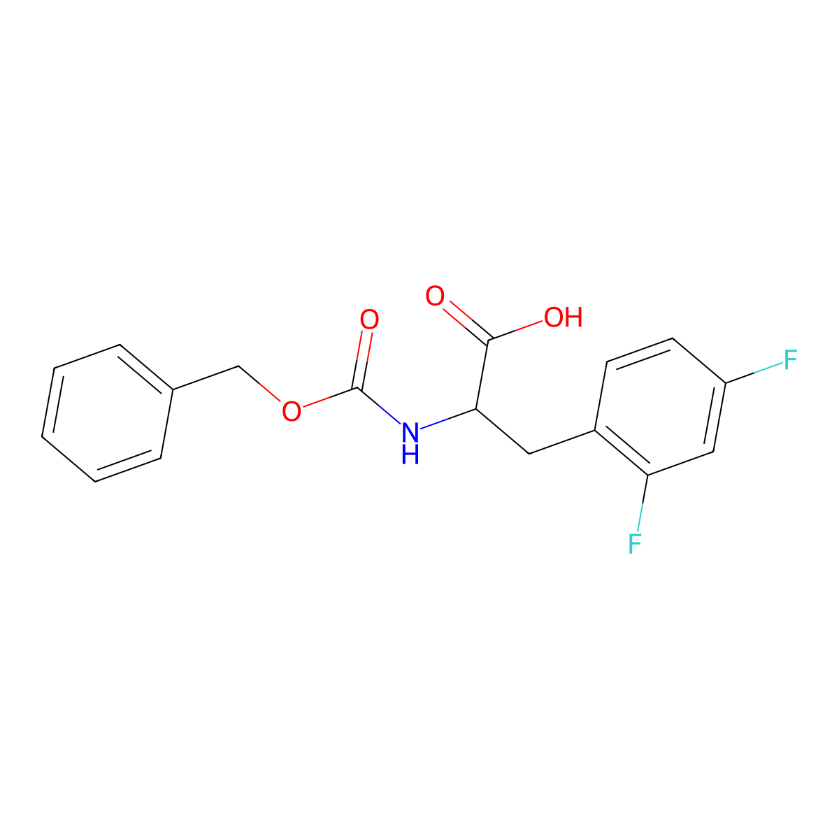 (R)-2-(((Benzyloxy)carbonyl)amino)-3-(2,4-difluorophenyl)propanoic acid molecular structure, CAS 1270296-27-9