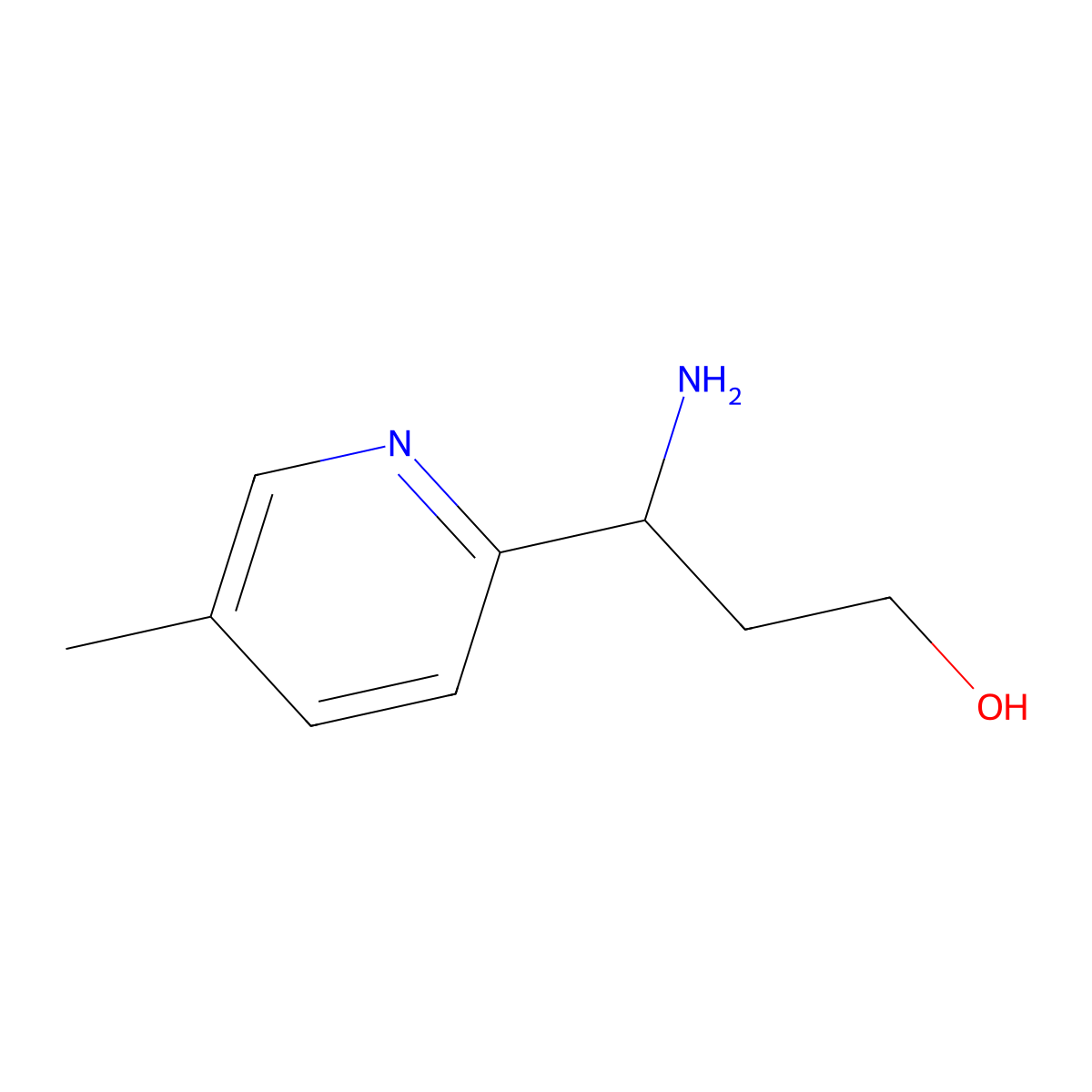 (3S)-3-amino-3-(5-methylpyridin-2-yl)propan-1-ol molecular structure, CAS 1270296-71-3