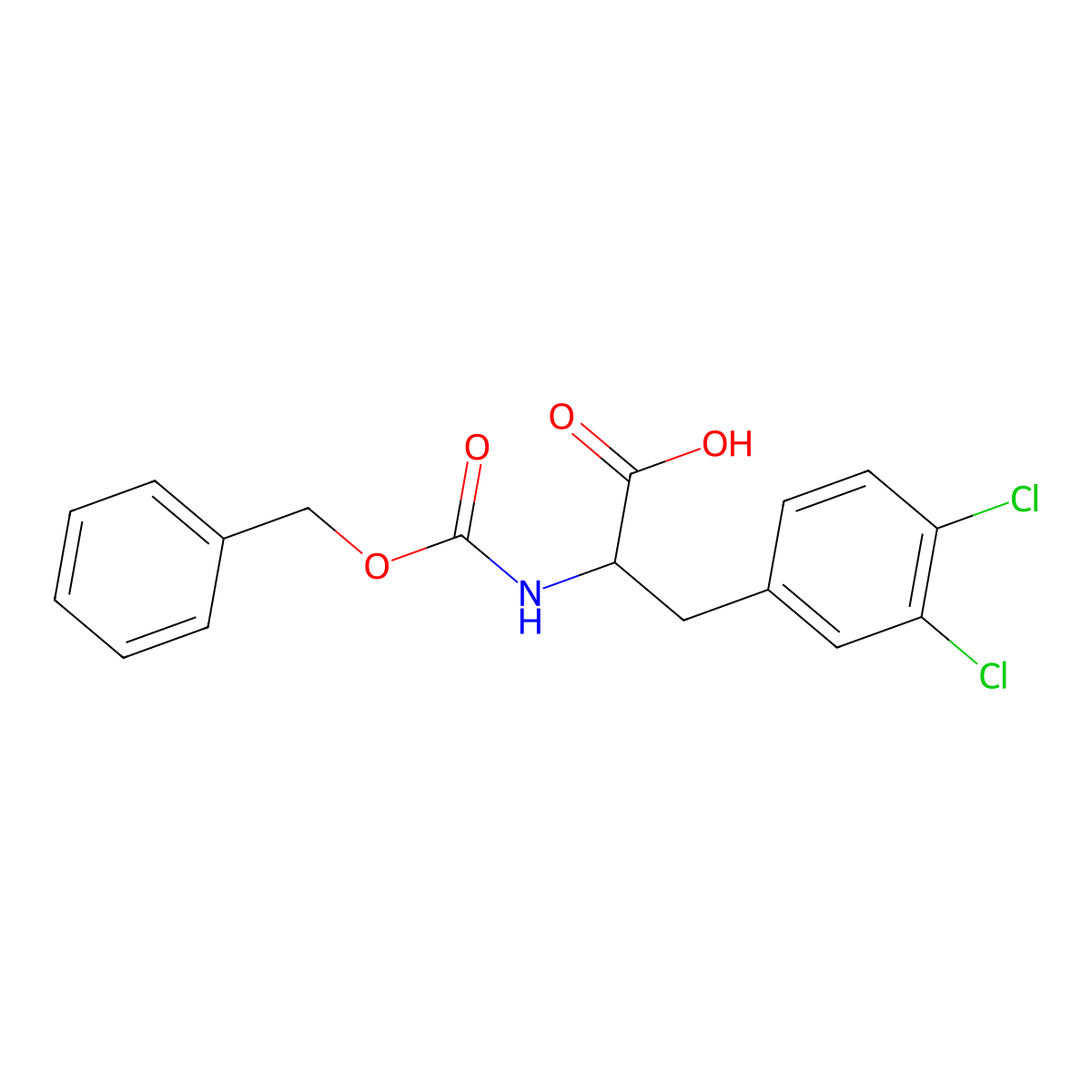 (2S)-2-{[(benzyloxy)carbonyl]amino}-3-(3,4-dichlorophenyl)propanoic acid molecular structure, CAS 1270296-72-4