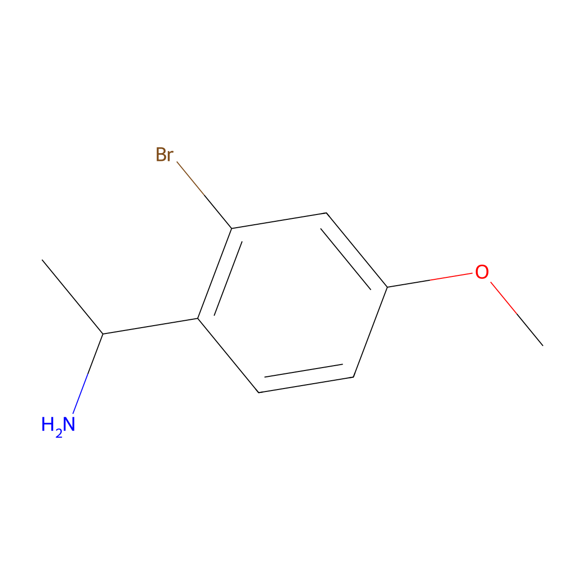 (1S)-1-(2-bromo-4-methoxyphenyl)ethan-1-amine molecular structure, CAS 1270298-92-4