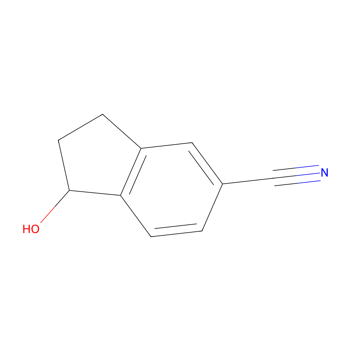 (R)-1-Hydroxy-2,3-dihydro-1H-indene-5-carbonitrile molecular structure, CAS 1270299-42-7