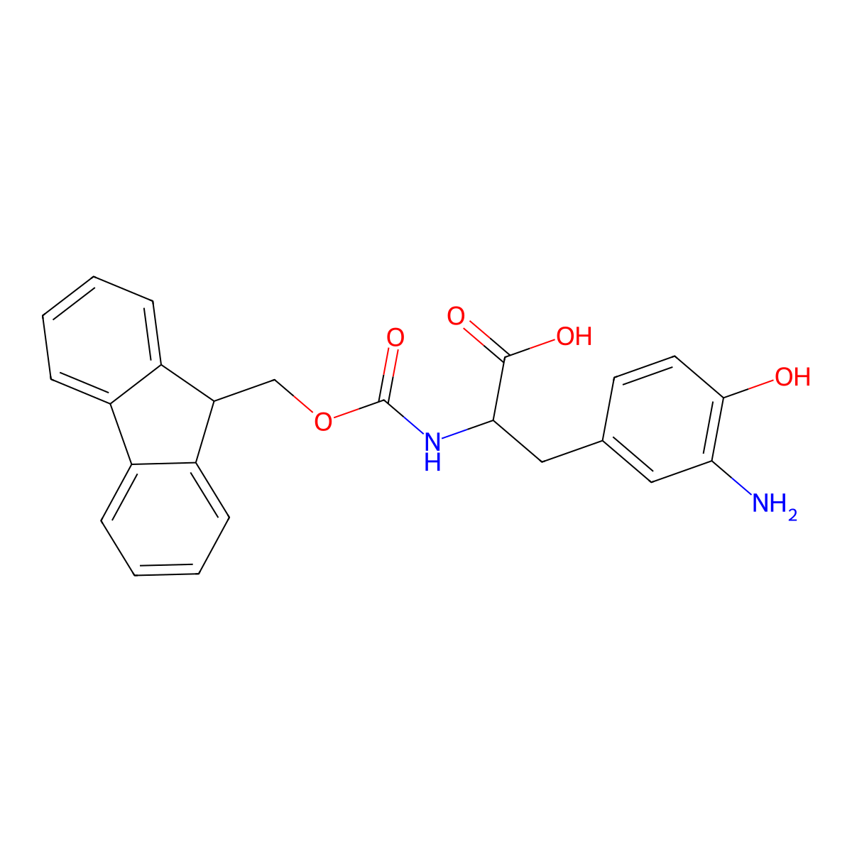 (9H-Fluoren-9-yl)MethOxy]Carbonyl D-Tyr(3-NO2)-OH molecular structure, CAS 1270301-81-9