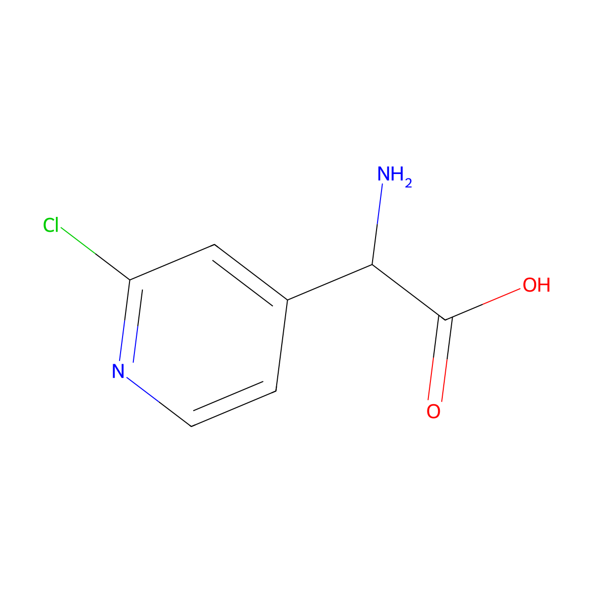 2-Amino-2-(2-chloropyridin-4-yl)acetic acid molecular structure, CAS 1270306-37-0