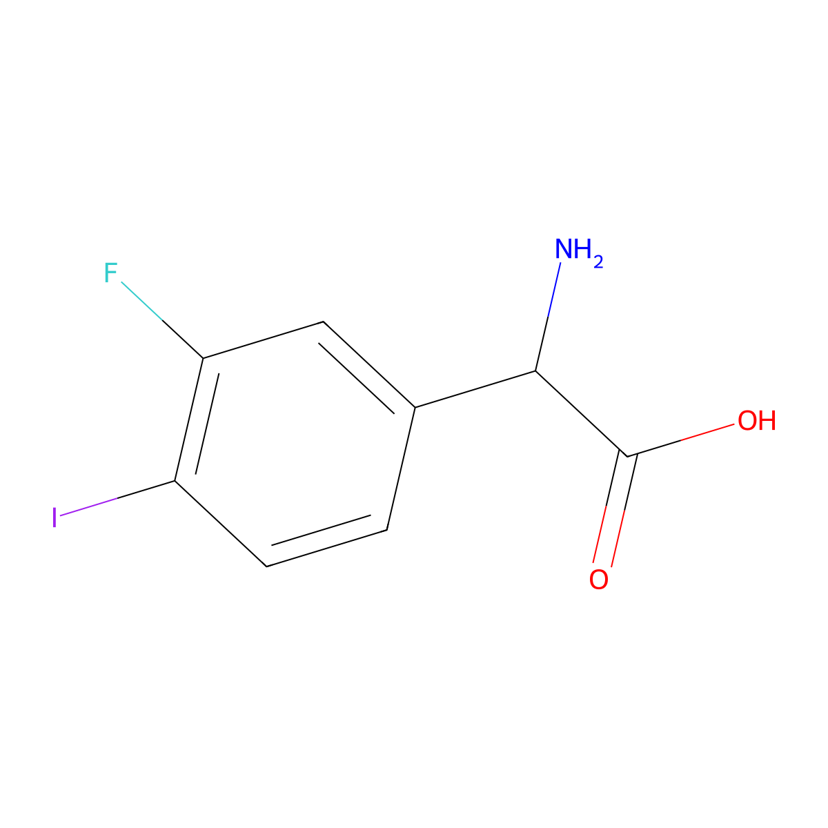 2-Amino-2-(3-fluoro-4-iodophenyl)acetic acid molecular structure, CAS 1270306-52-9