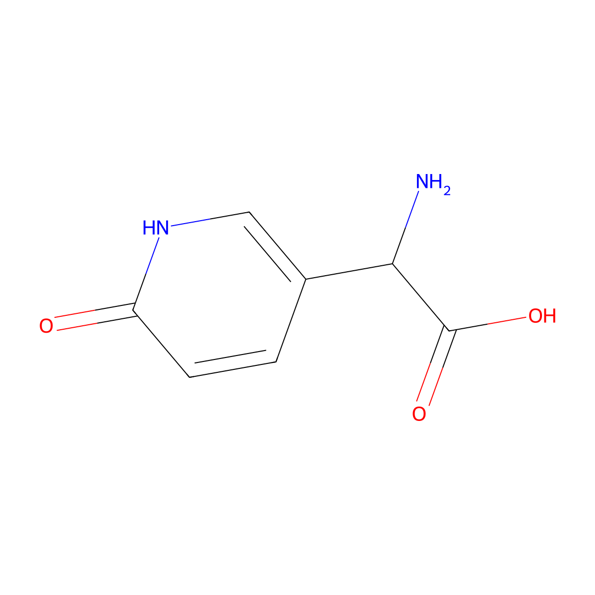 2-Amino-2-(6-hydroxypyridin-3-yl)acetic acid molecular structure, CAS 1270306-94-9