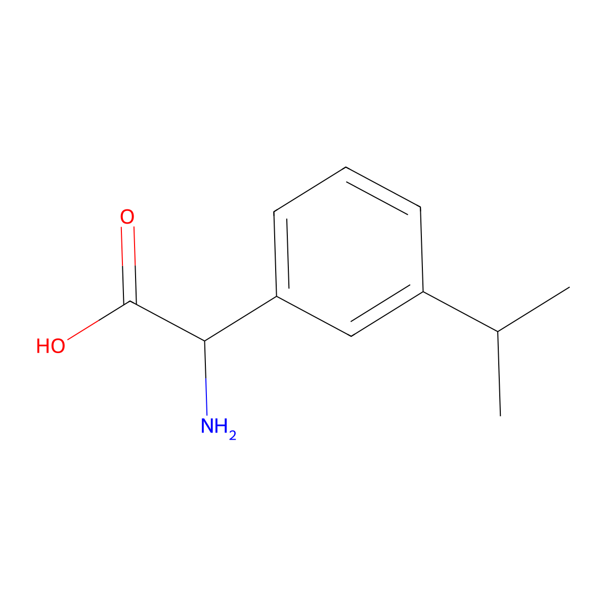2-Amino-2-[3-(propan-2-yl)phenyl]acetic acid molecular structure, CAS 1270307-20-4