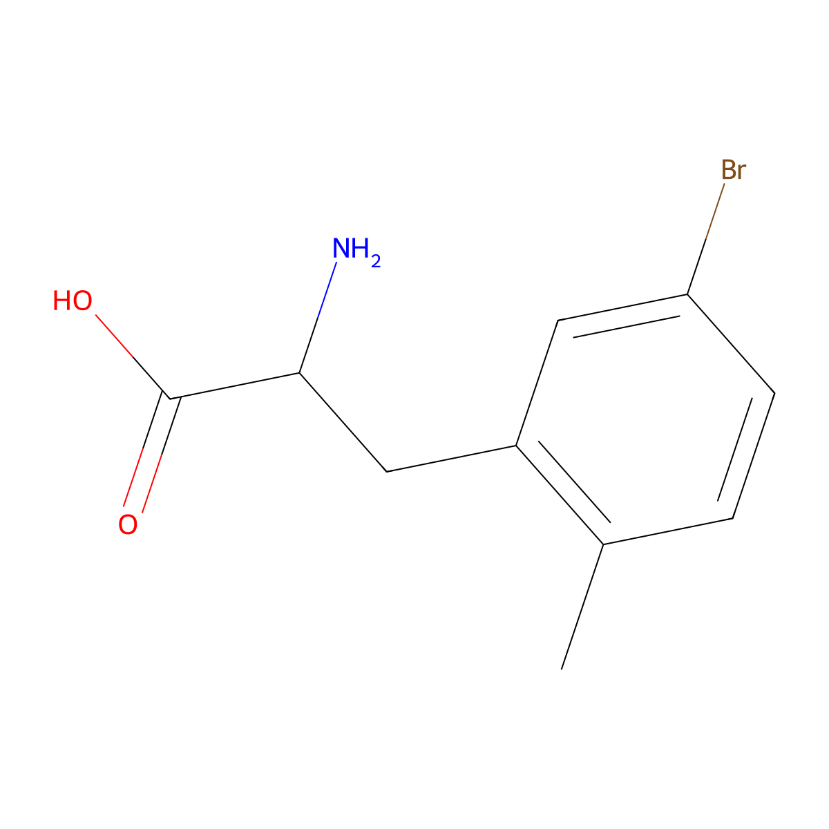 2-Amino-3-(5-bromo-2-methylphenyl)propanoic acid molecular structure, CAS 1270307-47-5