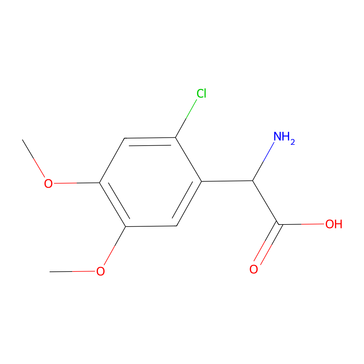 2-(2-Chloro-4,5-dimethoxyphenyl)-DL-glycine molecular structure, CAS 1270307-81-7