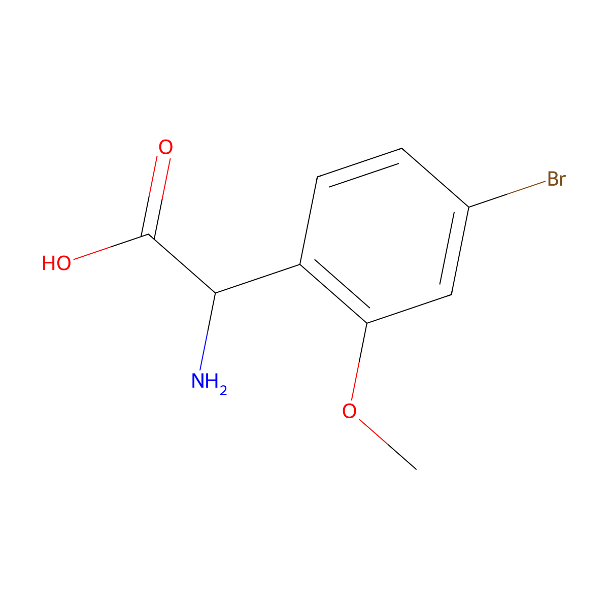 2-Amino-2-(4-bromo-2-methoxyphenyl)acetic acid molecular structure, CAS 1270308-44-5