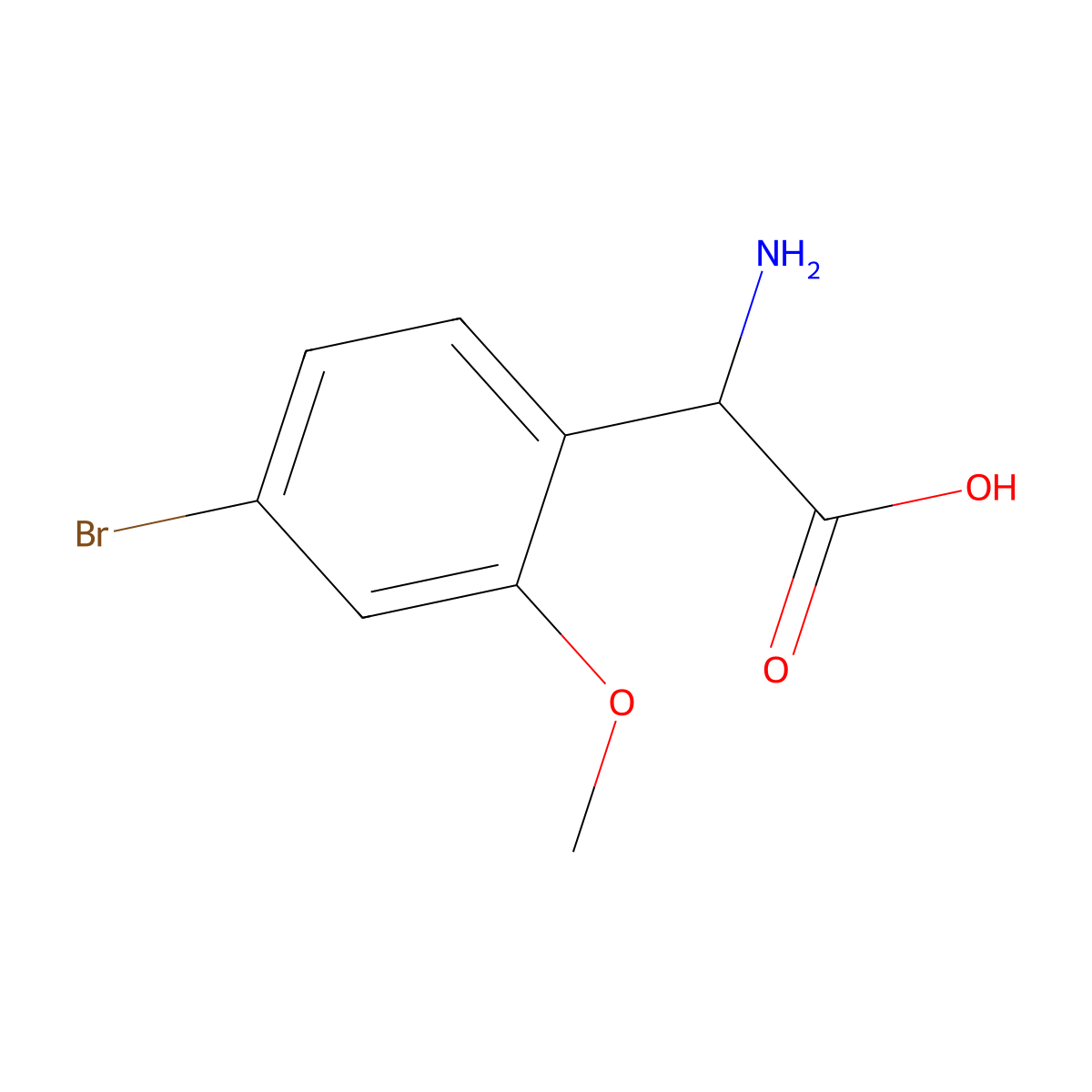 2-Amino-2-(4-bromo-2-methoxyphenyl)acetic acid molecular structure, CAS 1270308-44-5