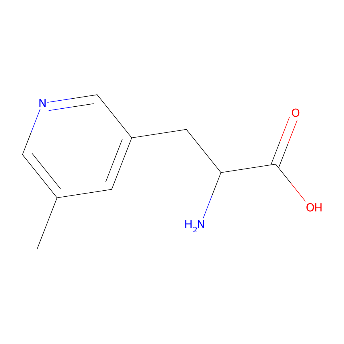 2-Amino-3-(5-methylpyridin-3-yl)propanoic acid molecular structure, CAS 1270308-66-1