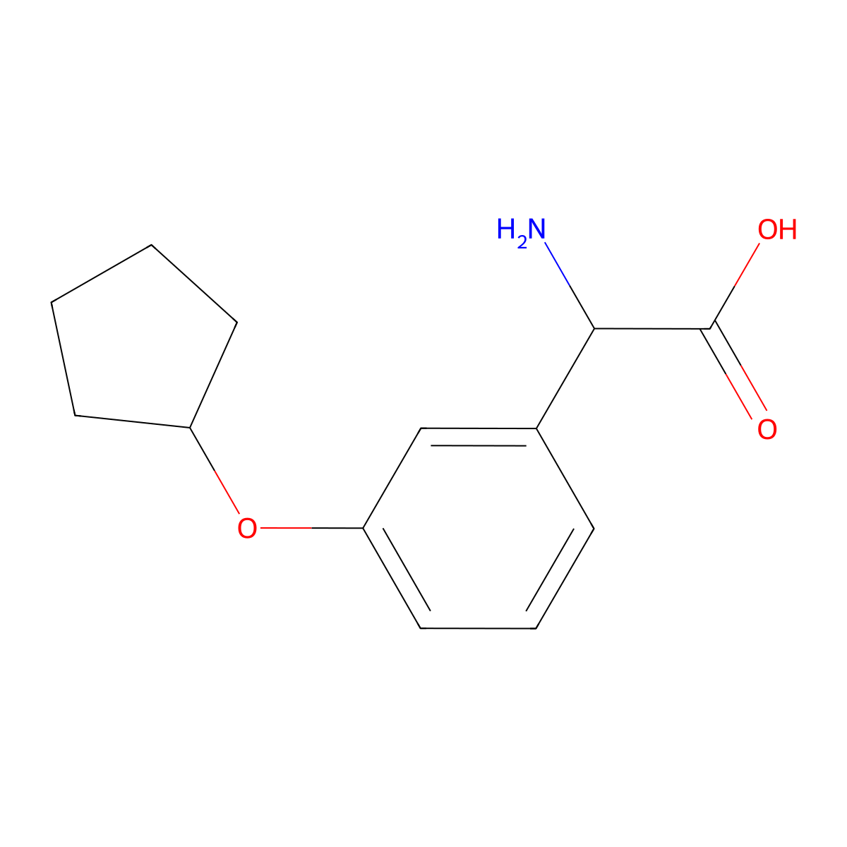 2-Amino-2-(3-cyclopentyloxyphenyl)acetic acid molecular structure, CAS 1270308-74-1