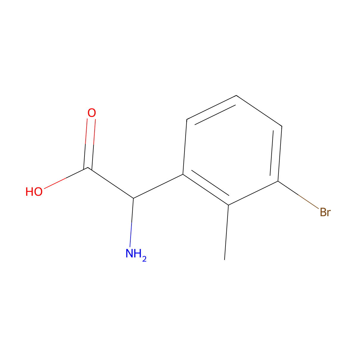 2-Amino-2-(3-bromo-2-methylphenyl)acetic acid molecular structure, CAS 1270310-22-9