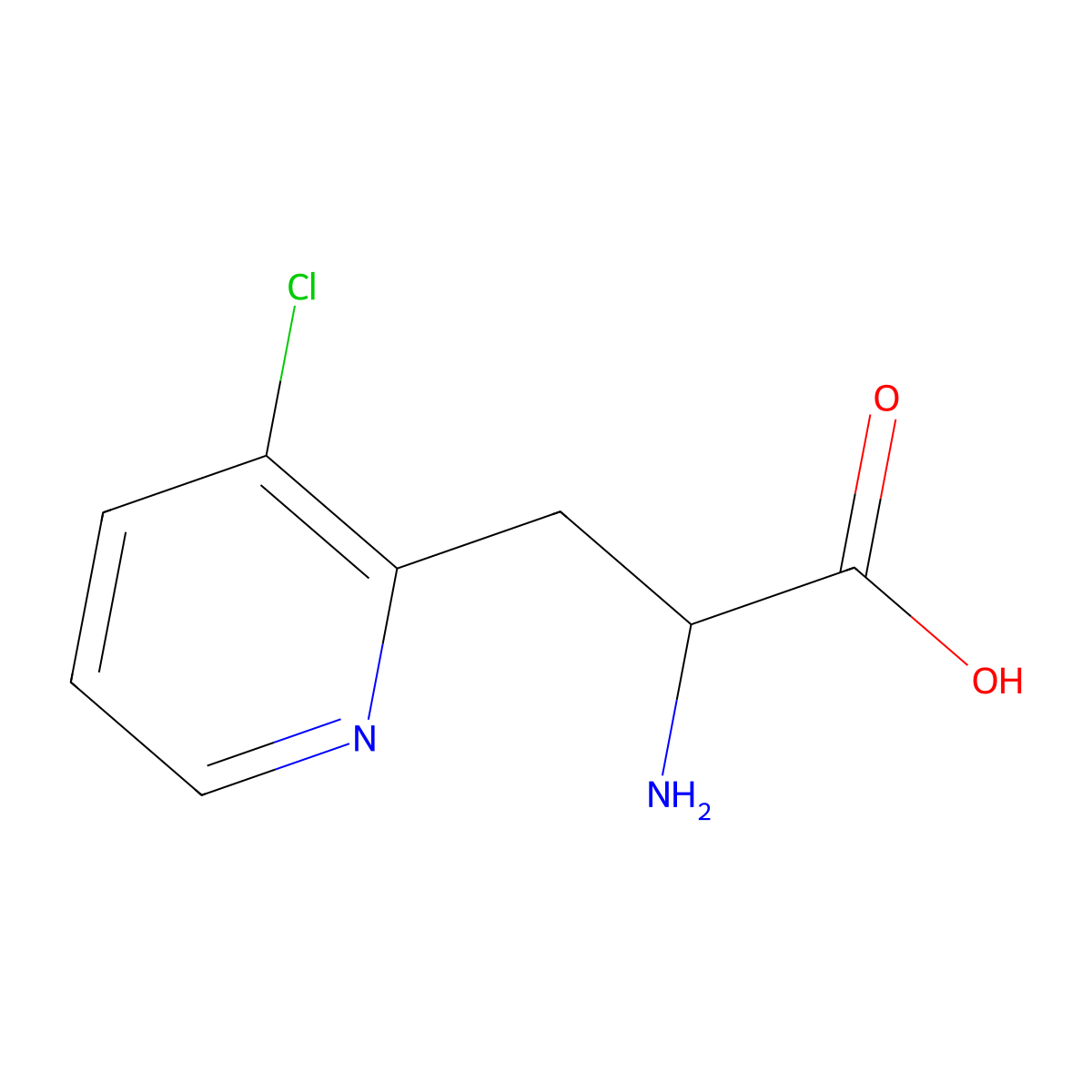 2-Amino-3-(3-chloropyridin-2-yl)propanoic acid molecular structure, CAS 1270310-54-7