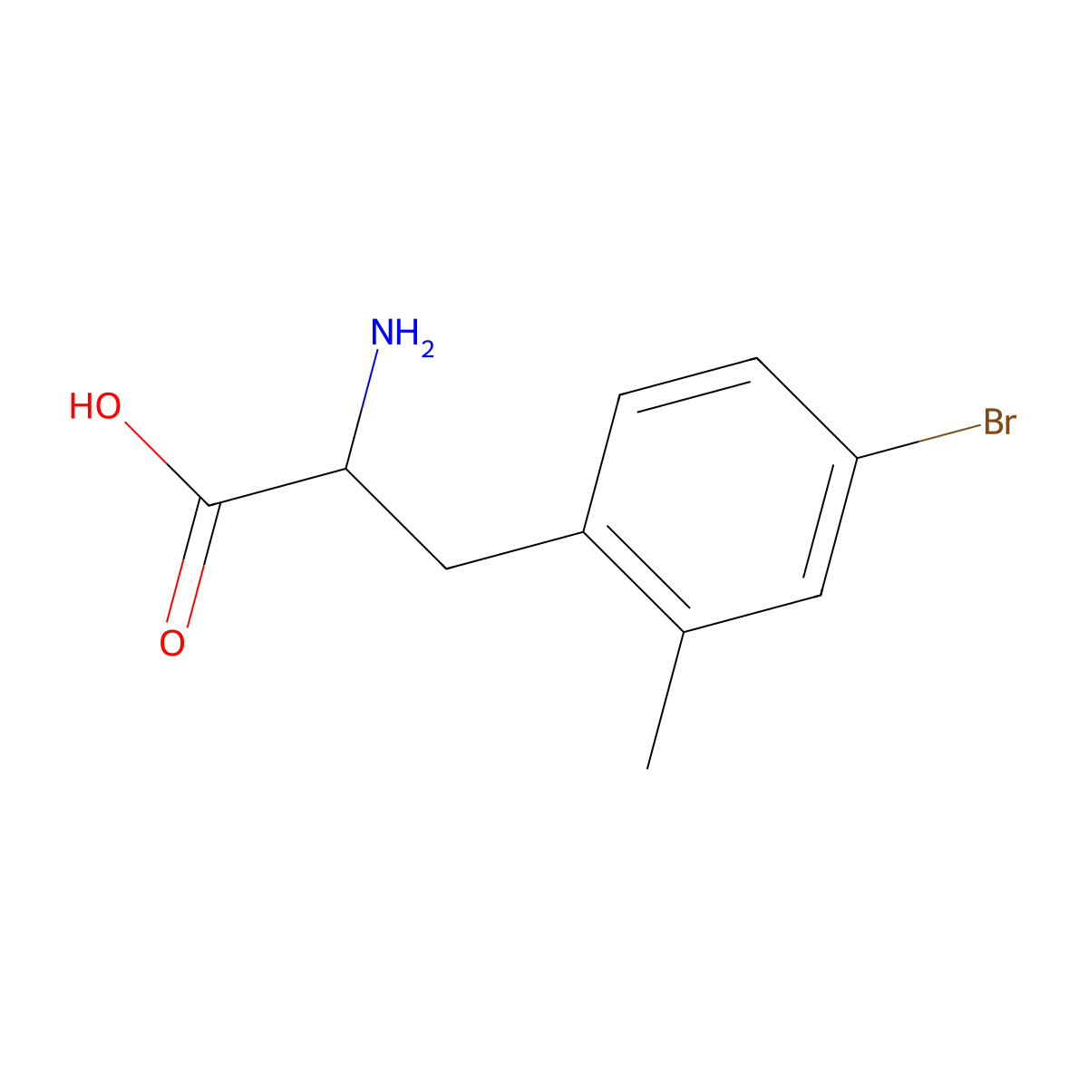 2-Amino-3-(4-bromo-2-methylphenyl)propanoic acid molecular structure, CAS 1270310-63-8