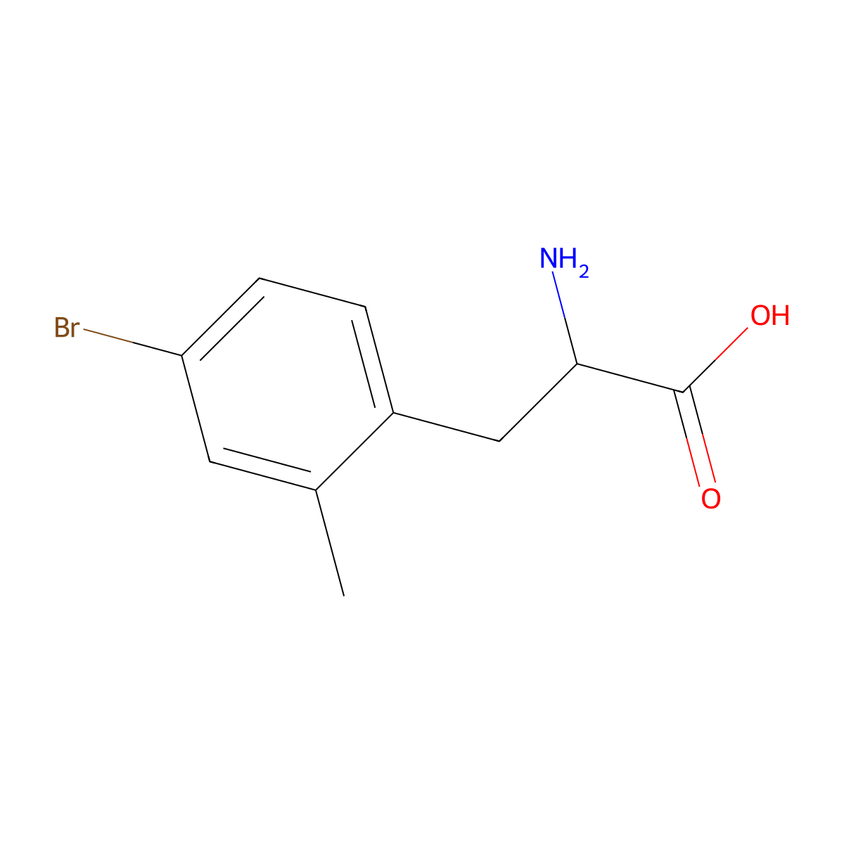 2-Amino-3-(4-bromo-2-methylphenyl)propanoic acid molecular structure, CAS 1270310-63-8