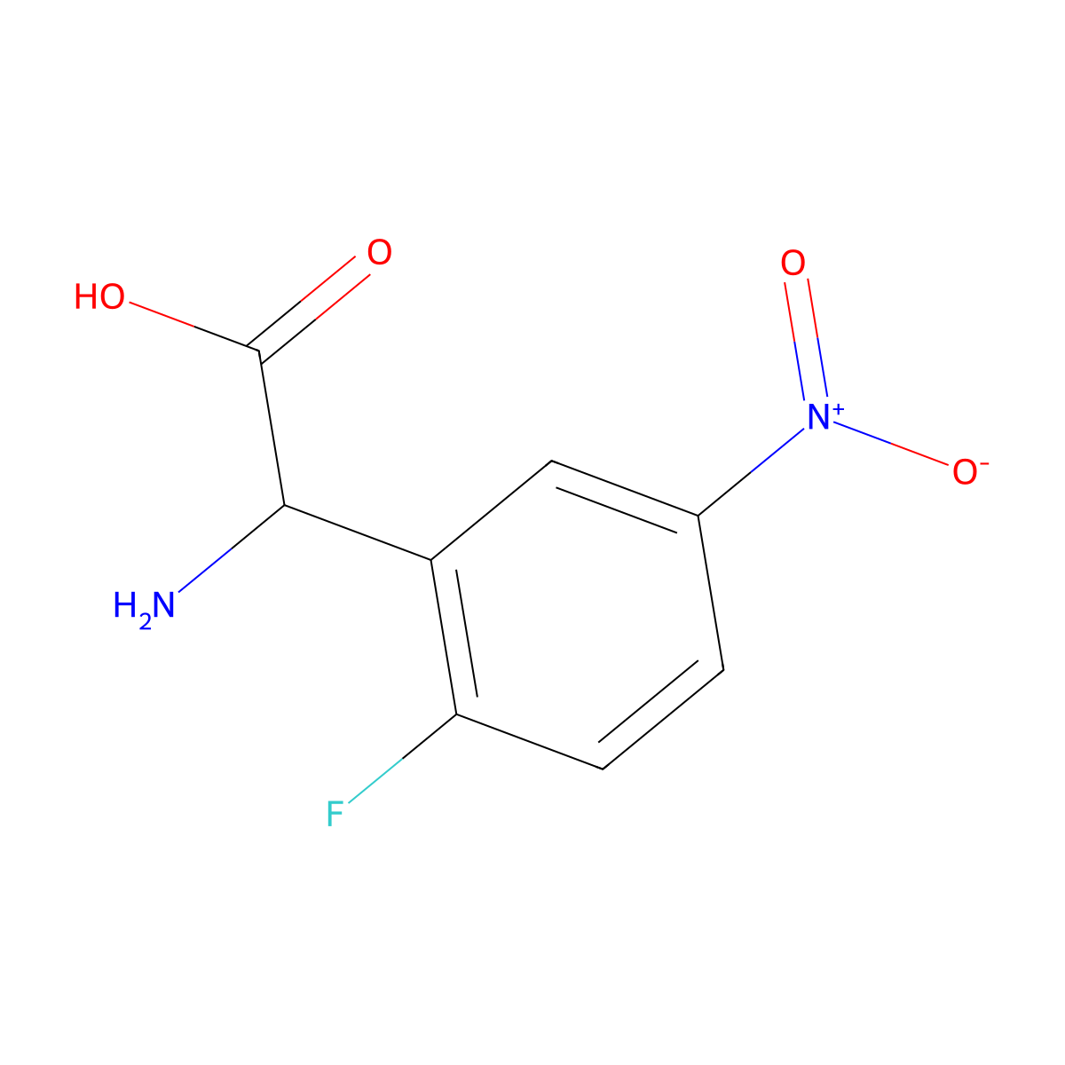 2-Amino-2-(2-fluoro-5-nitrophenyl)acetic Acid molecular structure, CAS 1270310-65-0