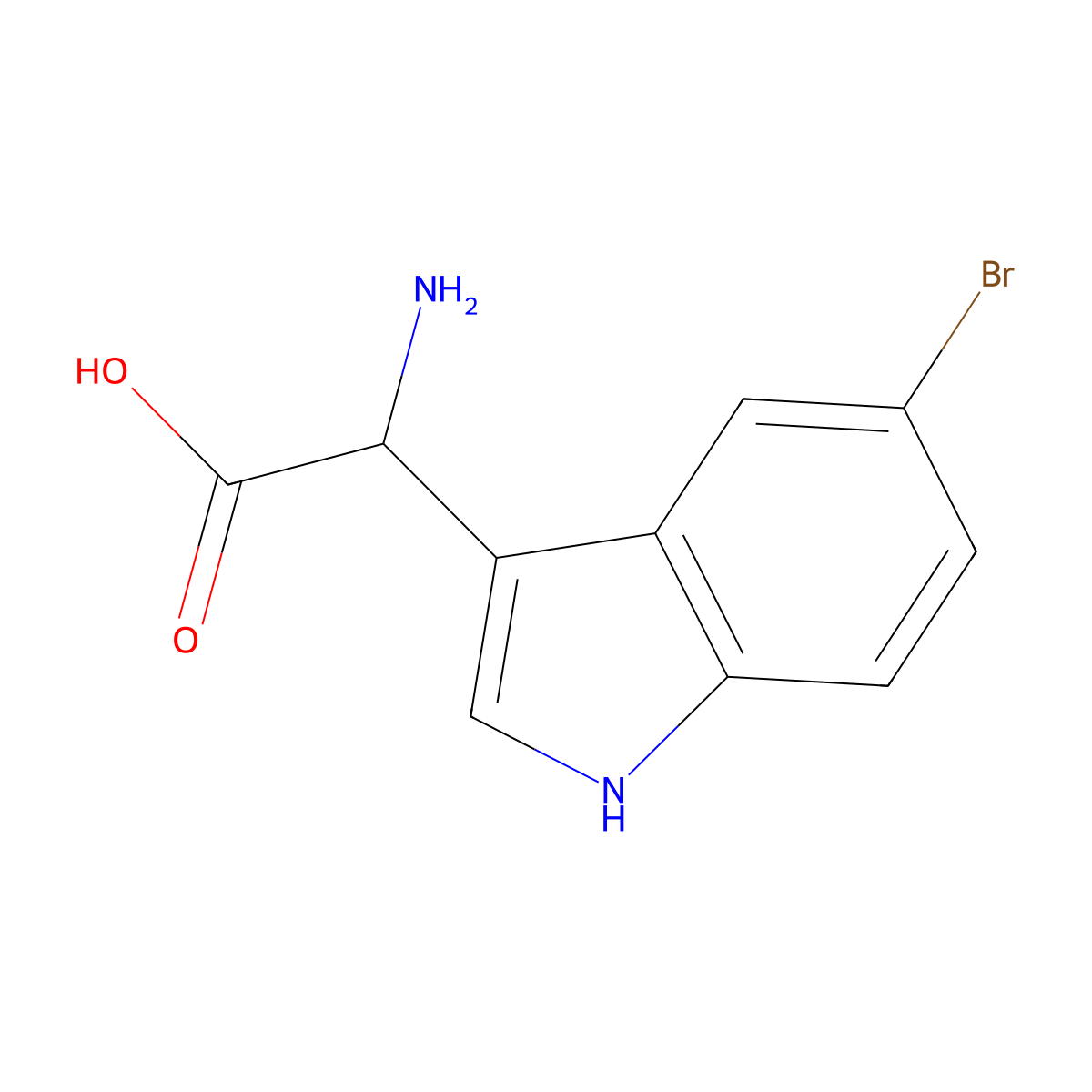 2-amino-2-(5-bromo-1H-indol-3-yl)acetic acid molecular structure, CAS 1270311-06-2