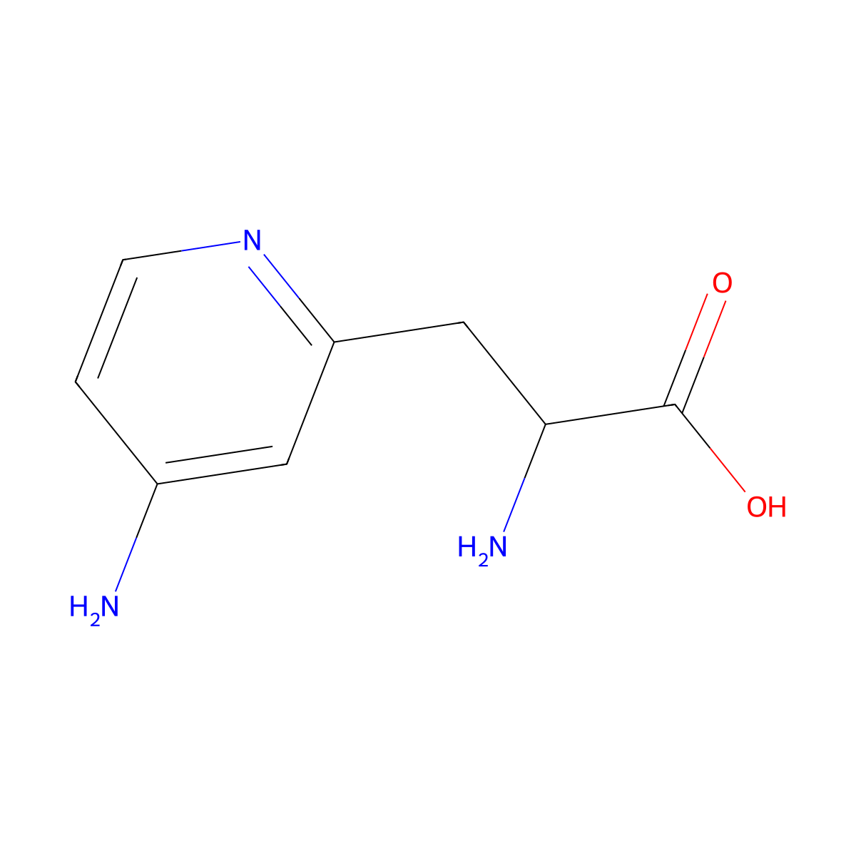 2-Amino-3-(4-aminopyridin-2-yl)propanoic acid molecular structure, CAS 1270311-37-9