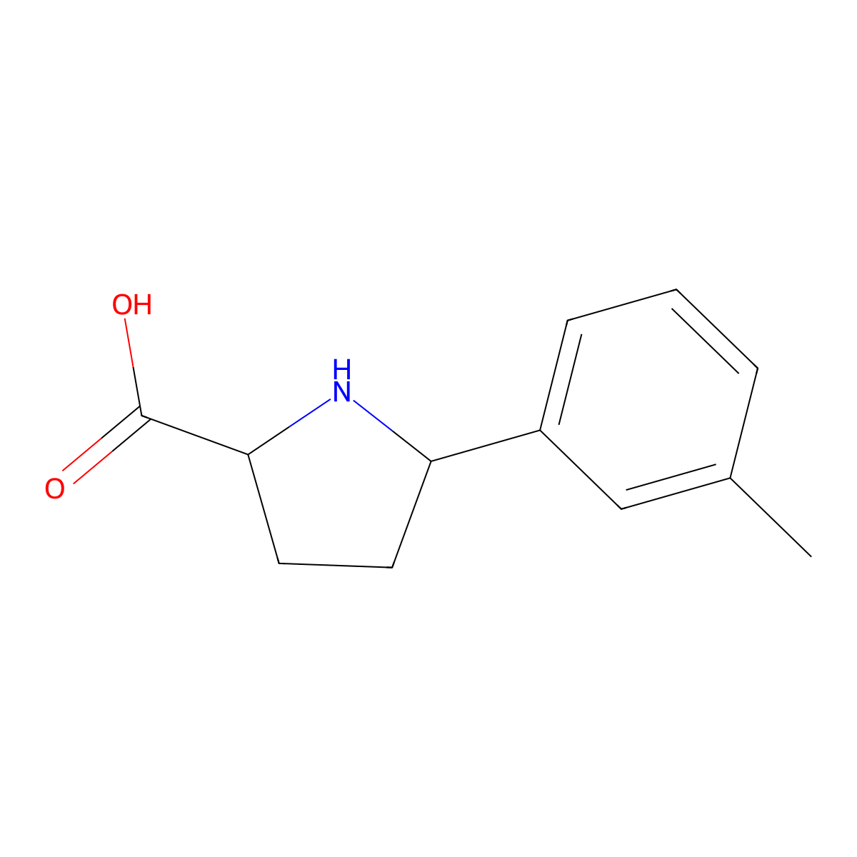 5-(3-Methylphenyl)pyrrolidine-2-carboxylic acid molecular structure, CAS 1270311-68-6
